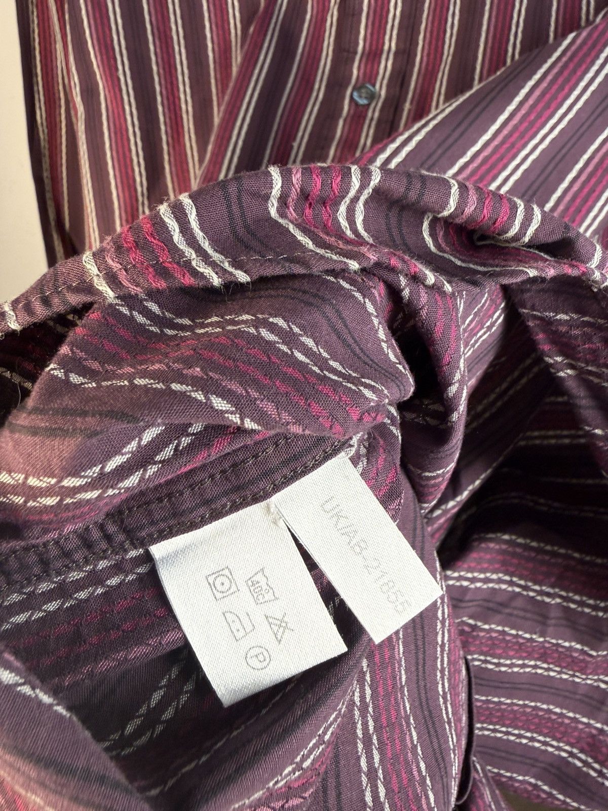 Yves Saint Laurent Burgundy YSL Shirt Cotton Striped Yves Saint Laurent Shirt Size US M / EU 48-50 / 2 - 6 Thumbnail
