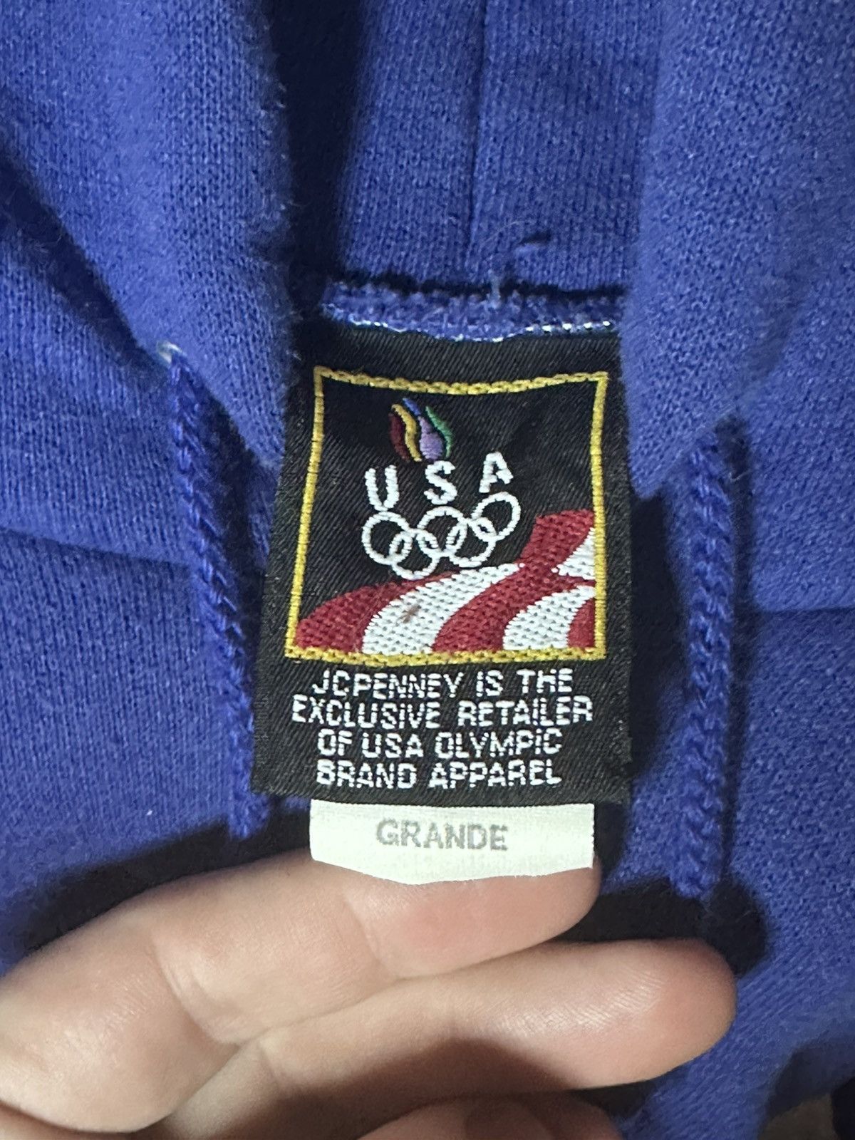 JCPenney Vintage 90s USA Olympics Blank Hoodie Large - JC Penney Size US L / EU 52-54 / 3 - 3 Thumbnail