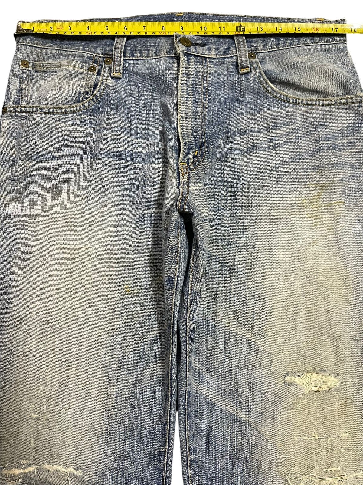 Edwin Vintage Edwin 503z Blue Faded Wash Distressed Baggy Jeans Size US 35 - 13 Thumbnail