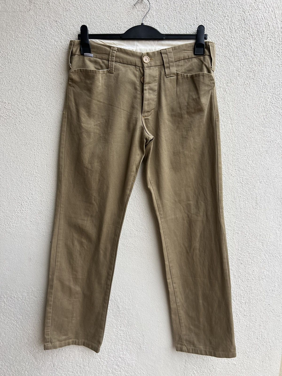 Yarmo YARMO Made in England Cinch Back Khaki Trouser Pant Size US 32 / EU 48 - 6 Thumbnail