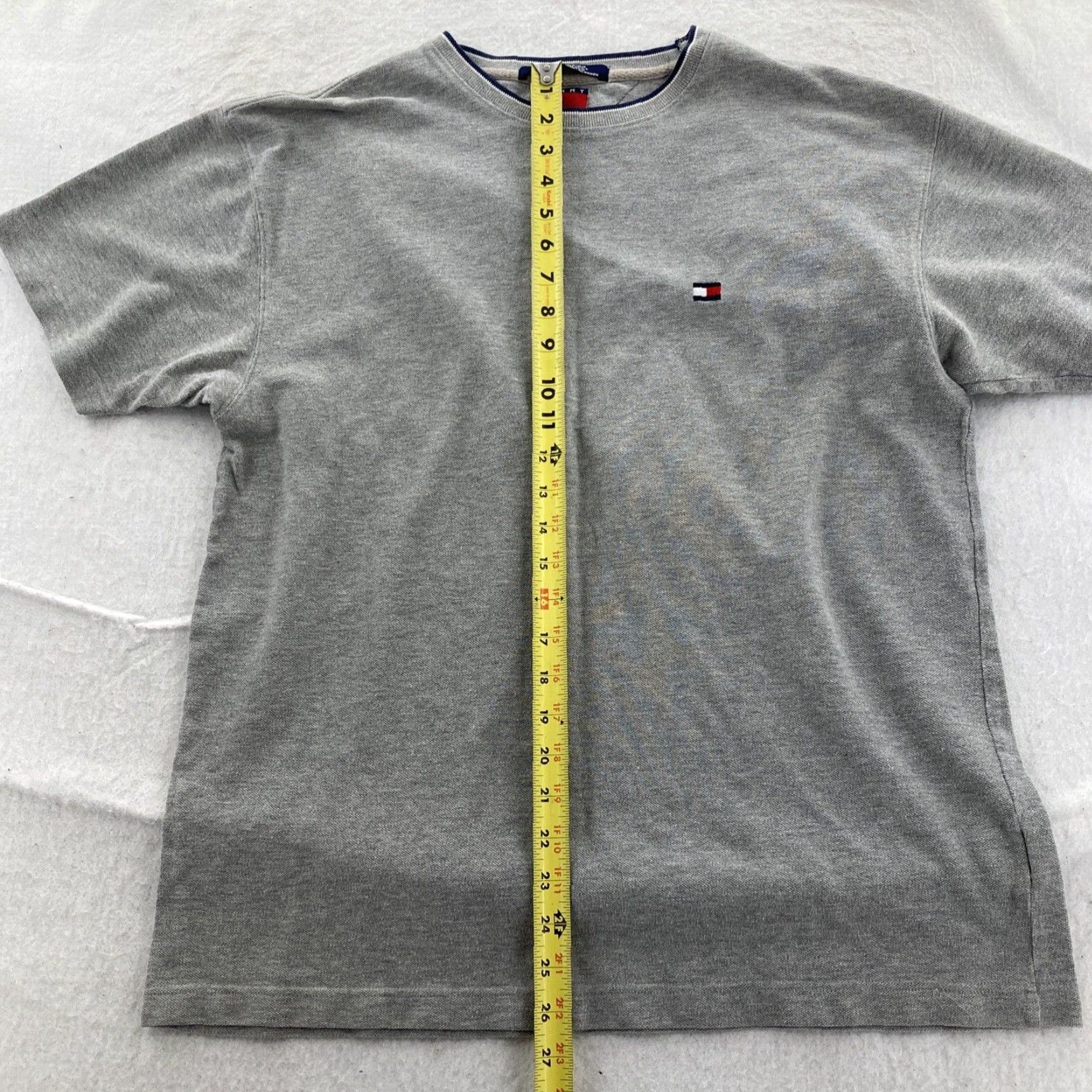 Tommy Hilfiger VINTAGE Tommy Hilfiger Shirt Mens M Gray Short Sleeve Crew Neck Logo T-Shirt - Cotton Blend Jersey All Seasons Size US M / EU 48-50 / 2 - 4 Thumbnail