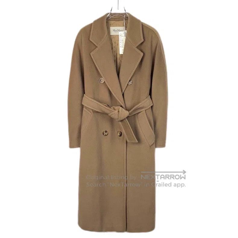 Max Mara Max Mara Brown Sheep Wool Lapel Double Breasted Belted Coa Size XS / US 0-2 / IT 36-38 - 1 Thumbnail