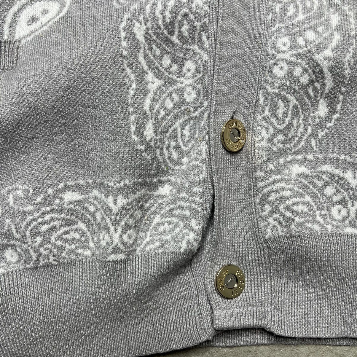 Fugazi Fugazi Paisley Knit Cardigan Grey Size US XL / EU 56 / 4 - 7 Thumbnail