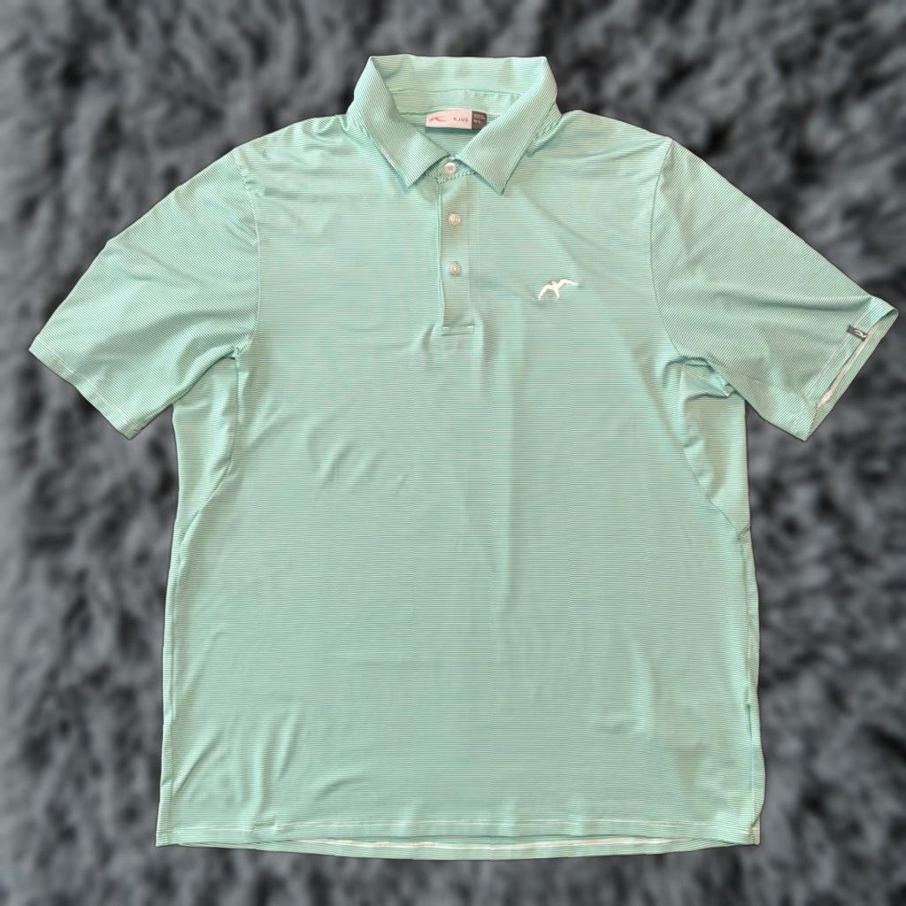 KJUS KJUS Polo Shirt Men Large Size 52 Bird Golf Logo Green White Striped Short Sleeve Collared 100% Polyester Breathable Lightweight Regula... Size US L / EU 52-54 / 3 - 1 Thumbnail