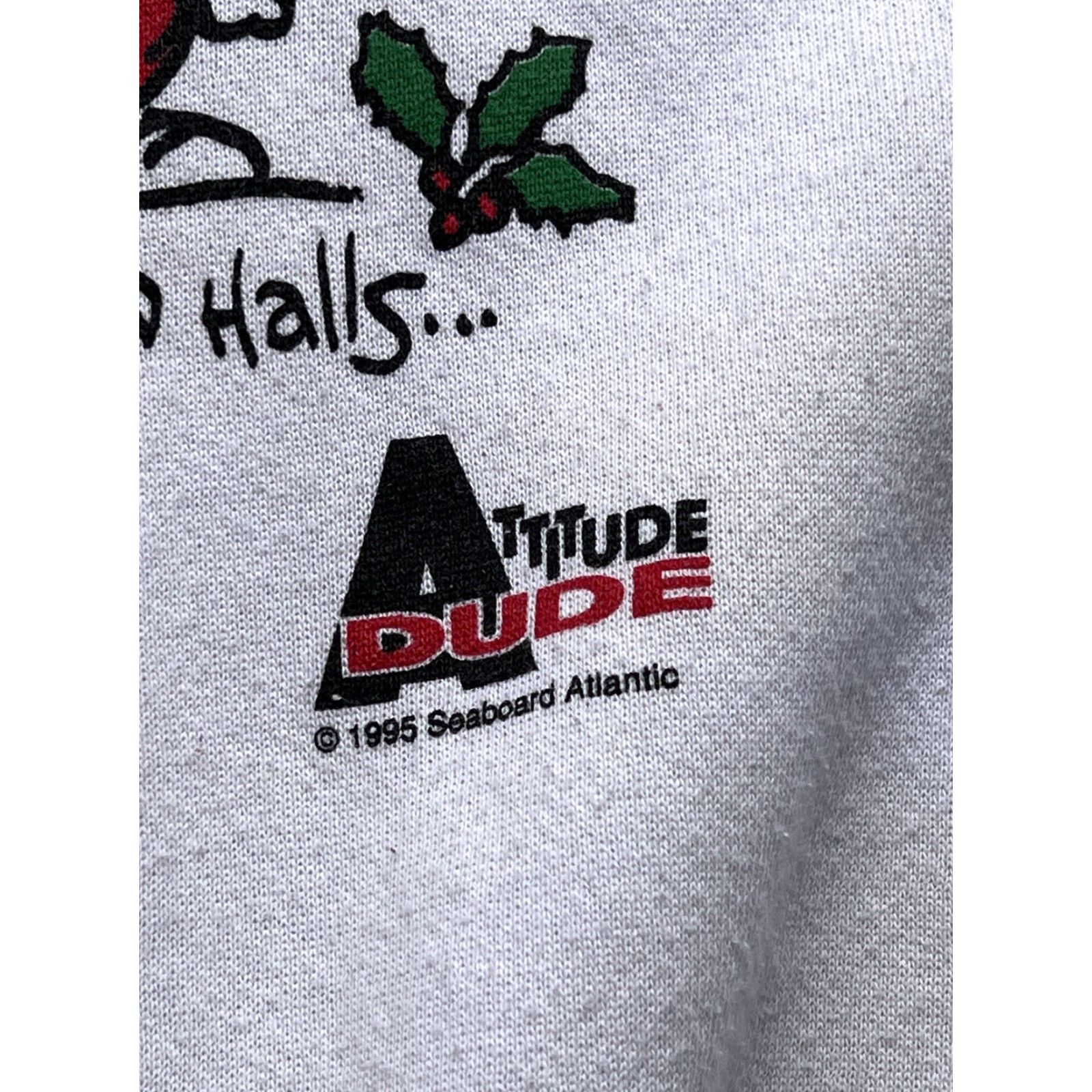 Tultex VINTAGE Total Brat Christmas Sweatshirt Crewneck MENS XL White 90's Heavy *Flawed Size US XL / EU 56 / 4 - 4 Thumbnail