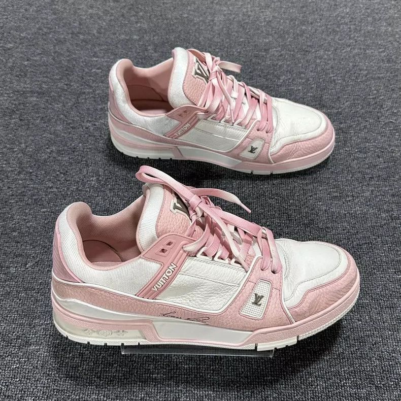 Louis Vuitton Louis Vuitton Pink and White Trainer Sneakers-2506 Size US 10.5 / EU 43-44 - 4 Thumbnail