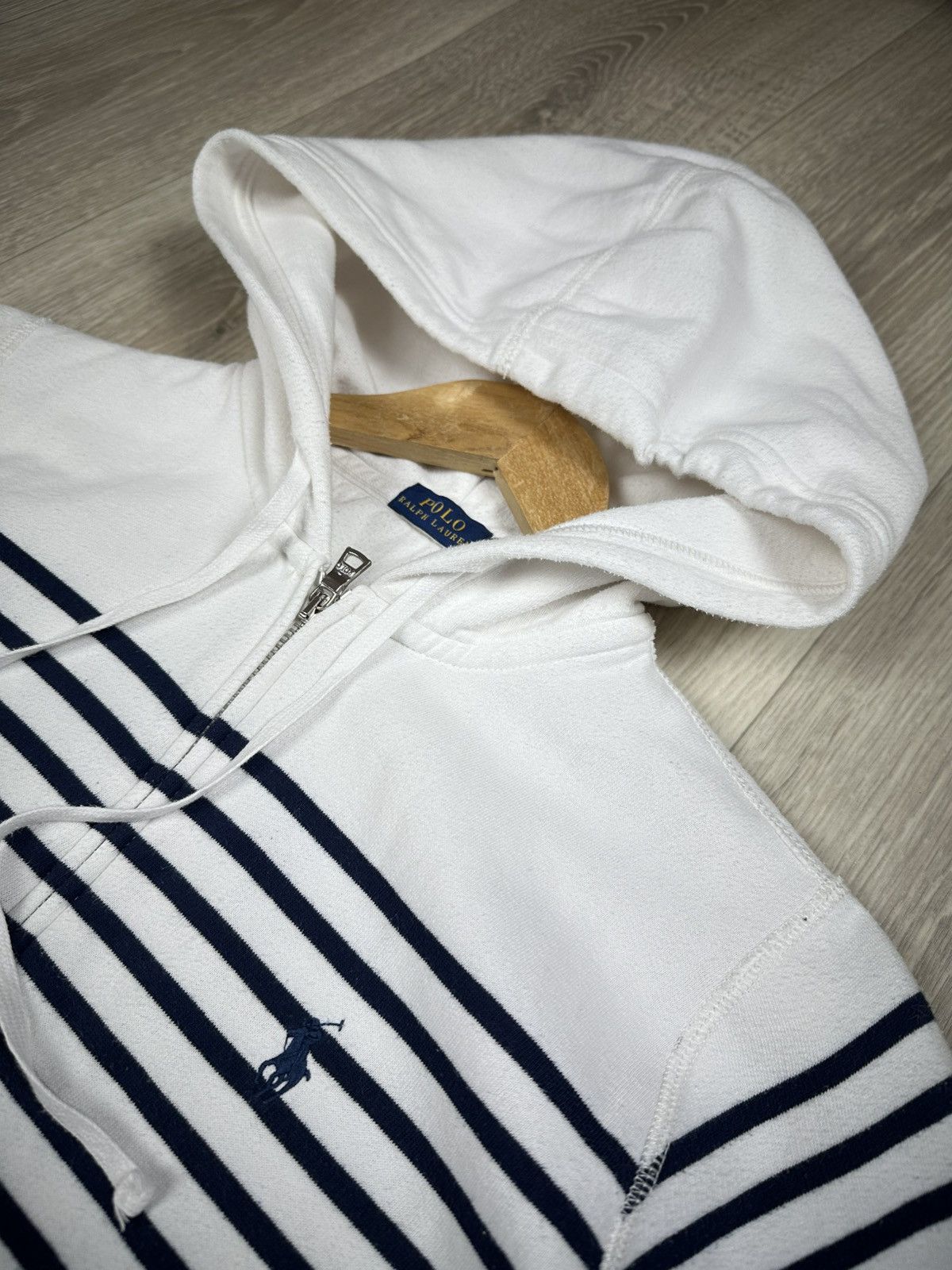 Polo Ralph Lauren × Ralph Lauren Vintage Polo Ralph Lauren Women’s Striped Hoodie Size L Size L / US 10 / IT 46 - 4 Thumbnail
