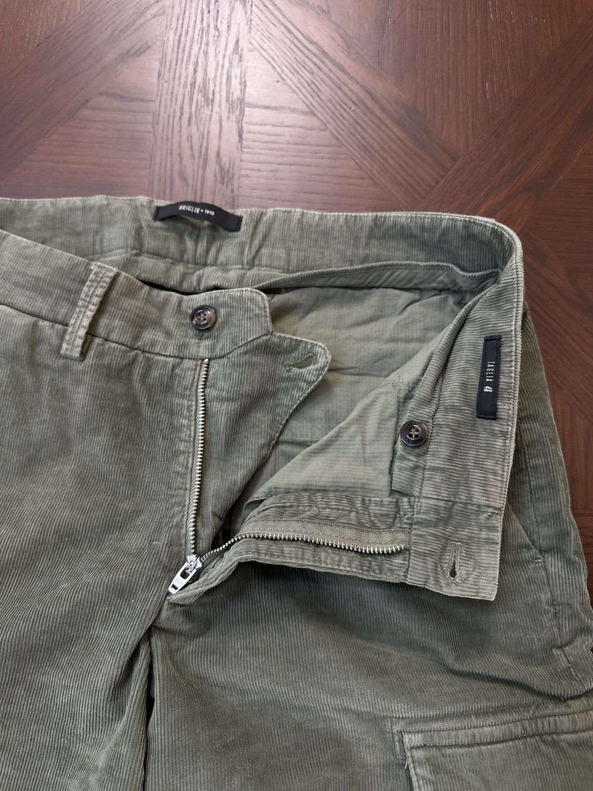 Other Briglia 1949 Easy Fit Cargo Corduroy Trousers Military Green Size US 29 - 4 Thumbnail