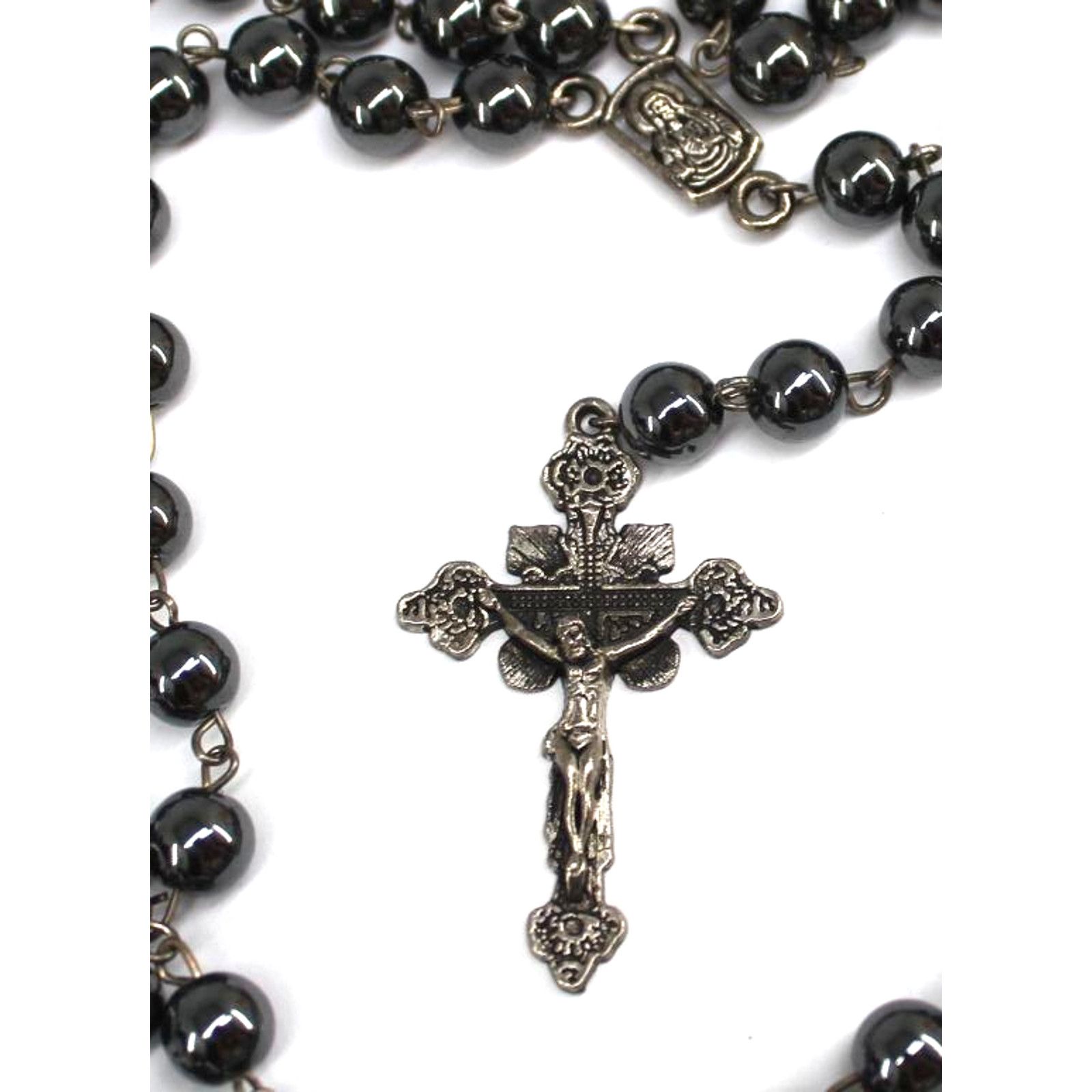 Other Vintage Catholic Hematite Ball Necklace Rosary 28" Size ONE SIZE - 2 Thumbnail