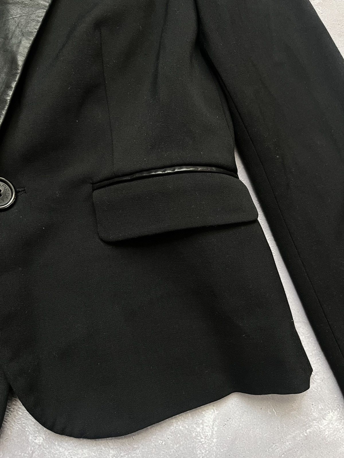 Dsquared2 Dsquared 2 Nightlife Wool Blazer Leather Black One Button Size L / US 10 / IT 46 - 3 Thumbnail