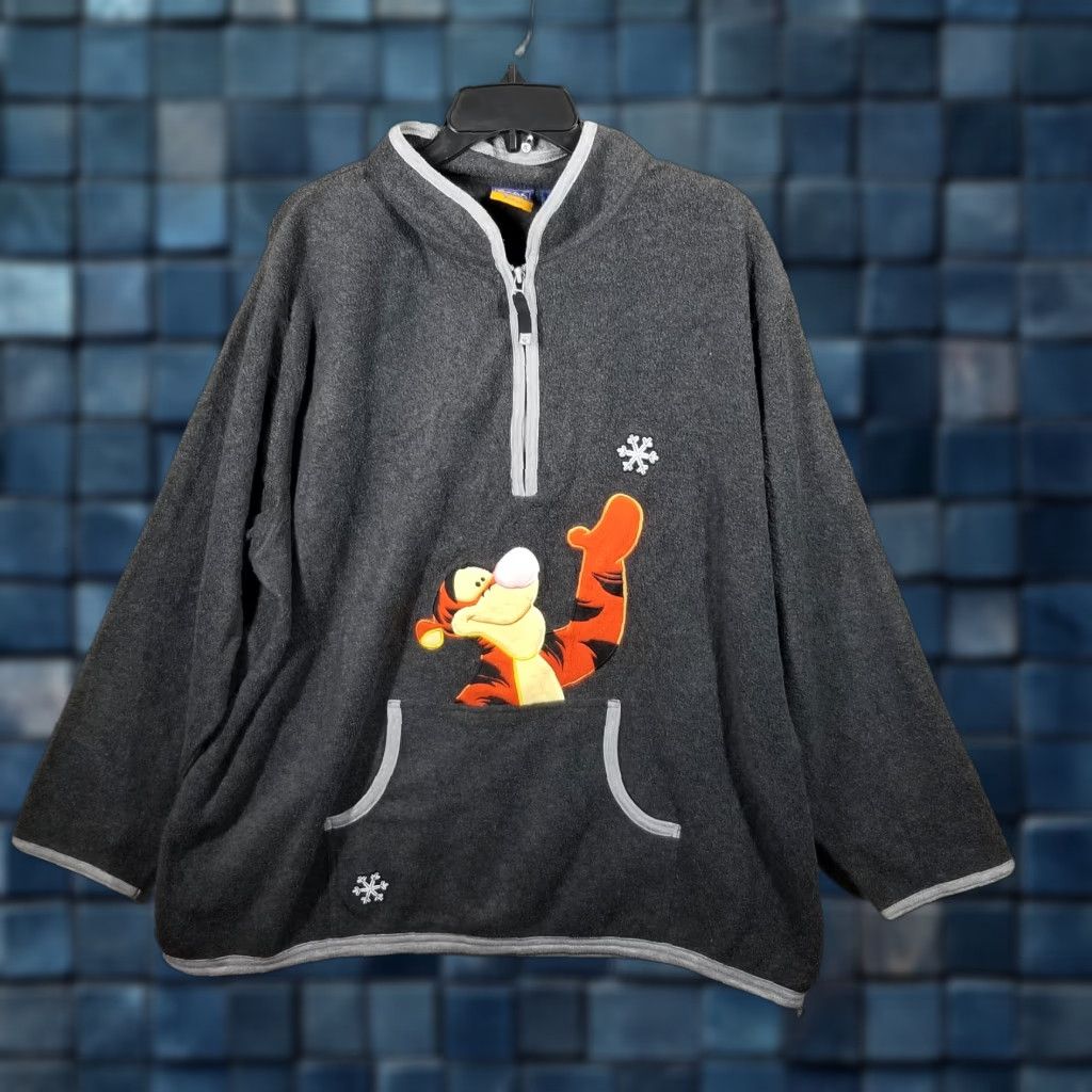 Disney Disney Pooh Tigger Pullover Womens 2X Fleece Quarter Zip Embroidered Snowflake Size XXL / US 16-18 / IT 52-54 - 1 Thumbnail