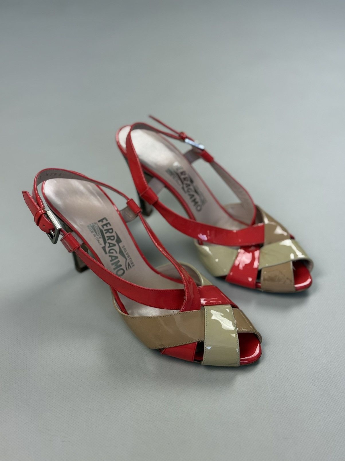 Salvatore Ferragamo Salvatore Ferragamo Ladies Leather Strappy Heels Shoes Size US 7.5 / IT 37.5 - 2 Thumbnail