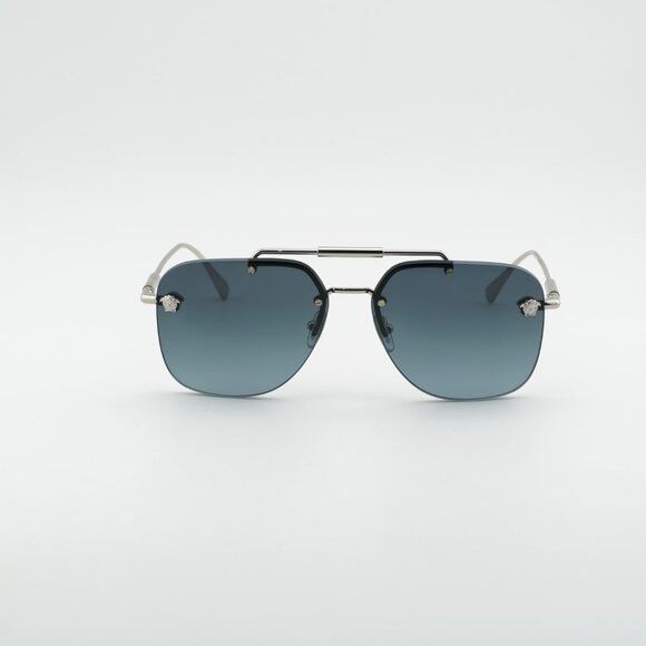 Versace Versace VE2296 1000V1 Sunglasses Silver Aviator Frame, Blue Size ONE SIZE - 2 Thumbnail
