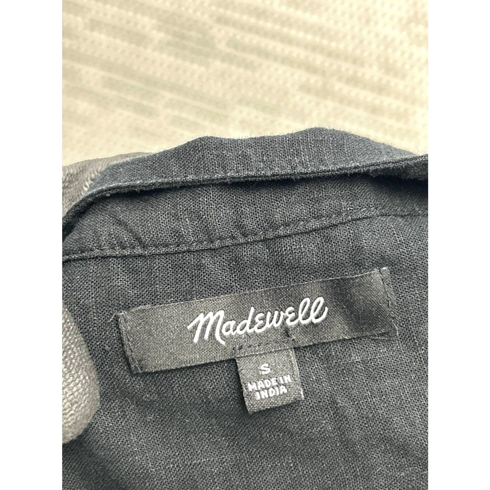 Madewell Madewell Shirt Womens Small Black Linen Blend Henley Size S / US 4 / IT 40 - 3 Thumbnail