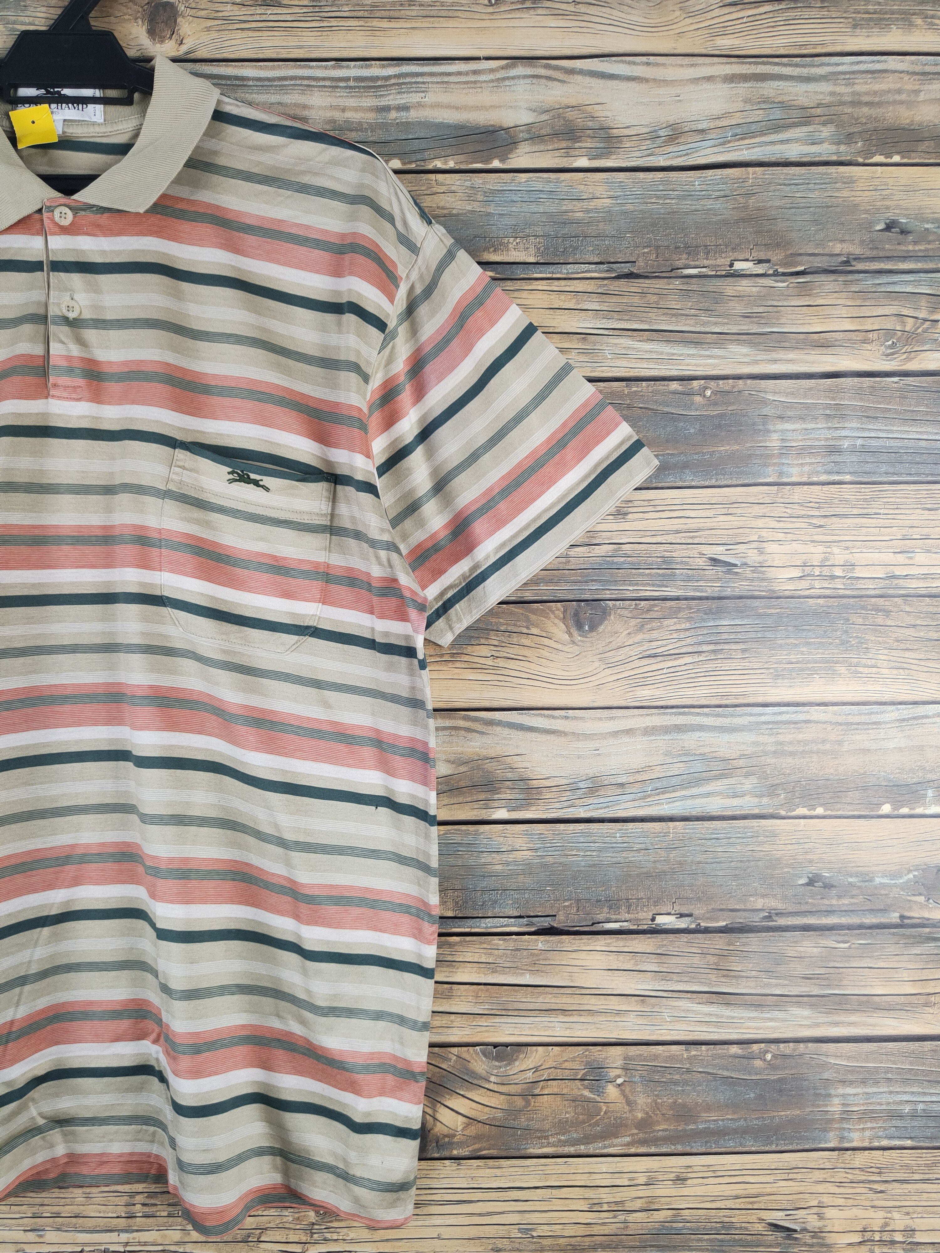 Longchamp DL Longchamp vintage stripe Light Olive Polos #2745 Size US L / EU 52-54 / 3 - 6 Thumbnail