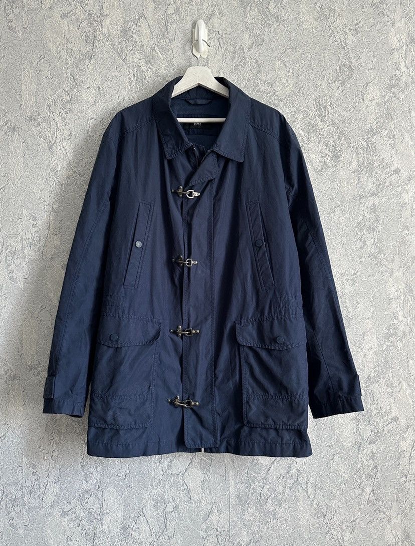 Vintage Hugo Boss fireman buckle coat jacket XL navy Size US XL / EU 56 / 4 - 1 Thumbnail