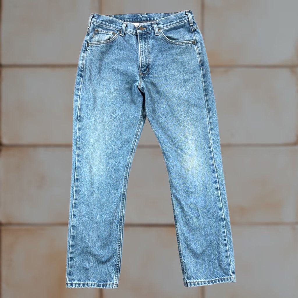 Carhartt Carhartt Jeans Mens 32x30 Blue Stonewash Relaxed Denim 5-Pocket Logo USA Straight Fall, Spring, Summer, Winter Mens Size US 32 / EU 48 - 1 Thumbnail