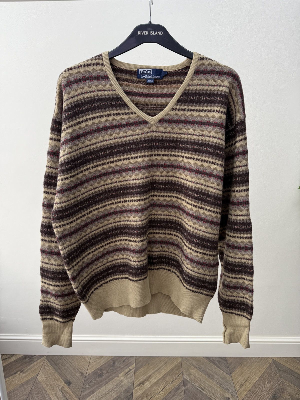 Polo Ralph Lauren Vintage Polo Ralph Lauren Lambswool Nordic V- Neck sweater Size US L / EU 52-54 / 3 - 1 Thumbnail