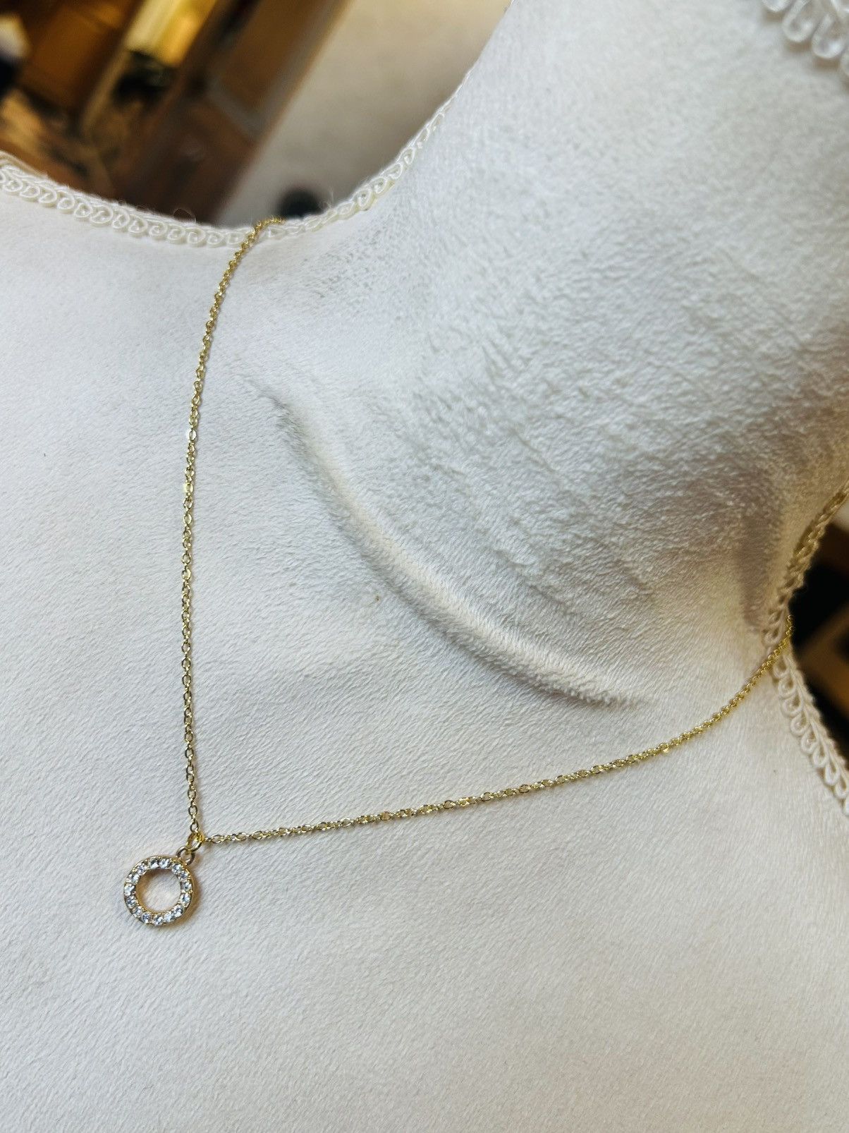 Handmade Handcrafted vintage sparkle rhinestone halo pendant necklace Size ONE SIZE - 1 Thumbnail