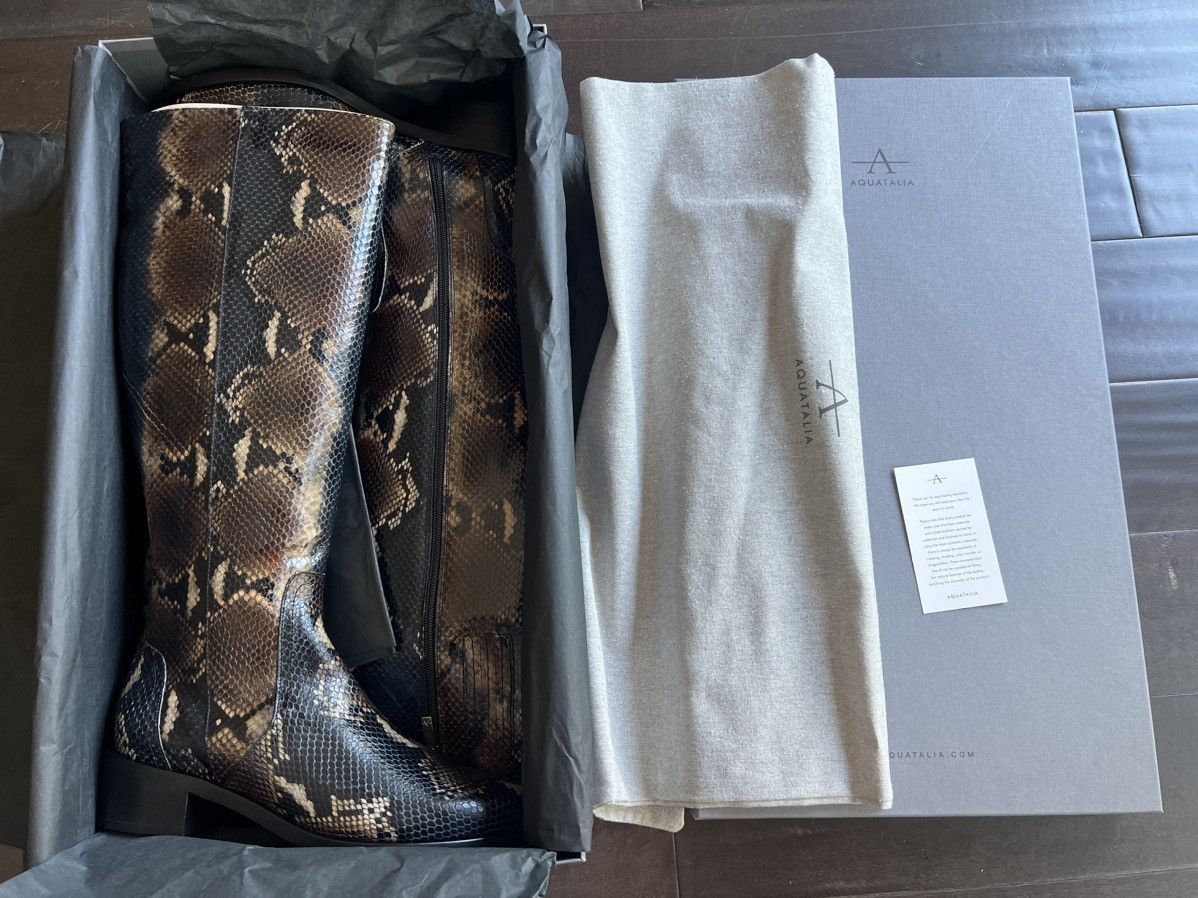Aquatalia Aquatalia Gracelynn Snake Print Knee High Boot Size US 11 / IT 41 - 7 Thumbnail