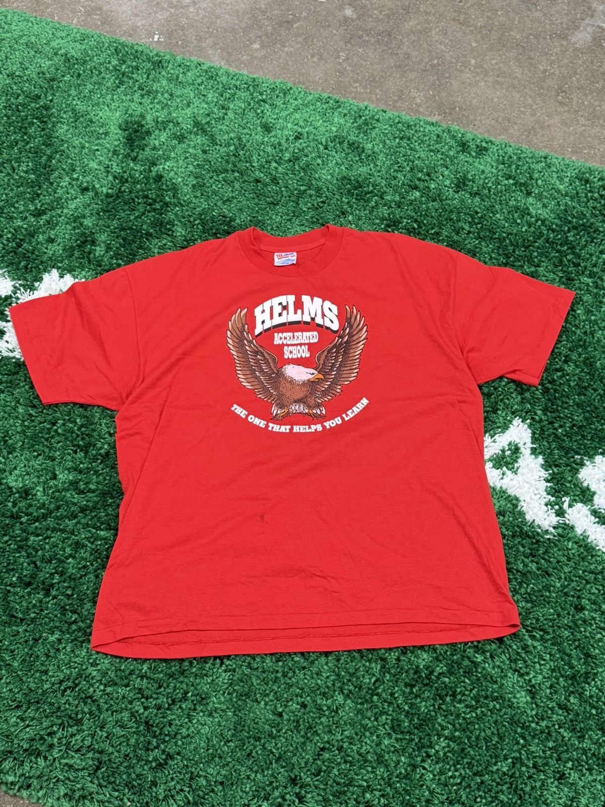 Hanes × Vintage Vintage Hanes Beefy Eagle Accelerated School Tee 2XL XXL Red Size US XXL / EU 58 / 5 - 2 Thumbnail
