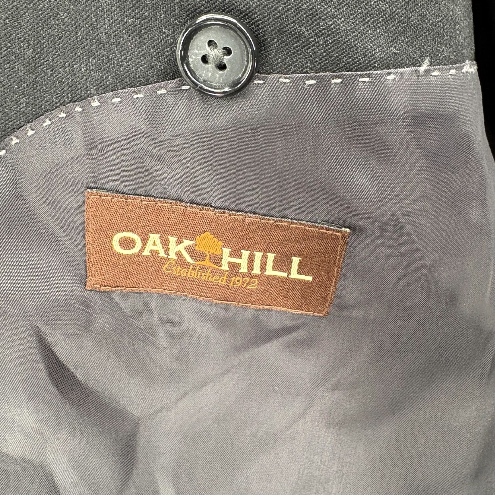 Vintage Oak Hill Blazer Mens 52R Black Wool Two-Button Lined Sport Coat Jacket Size 52R - 5 Thumbnail