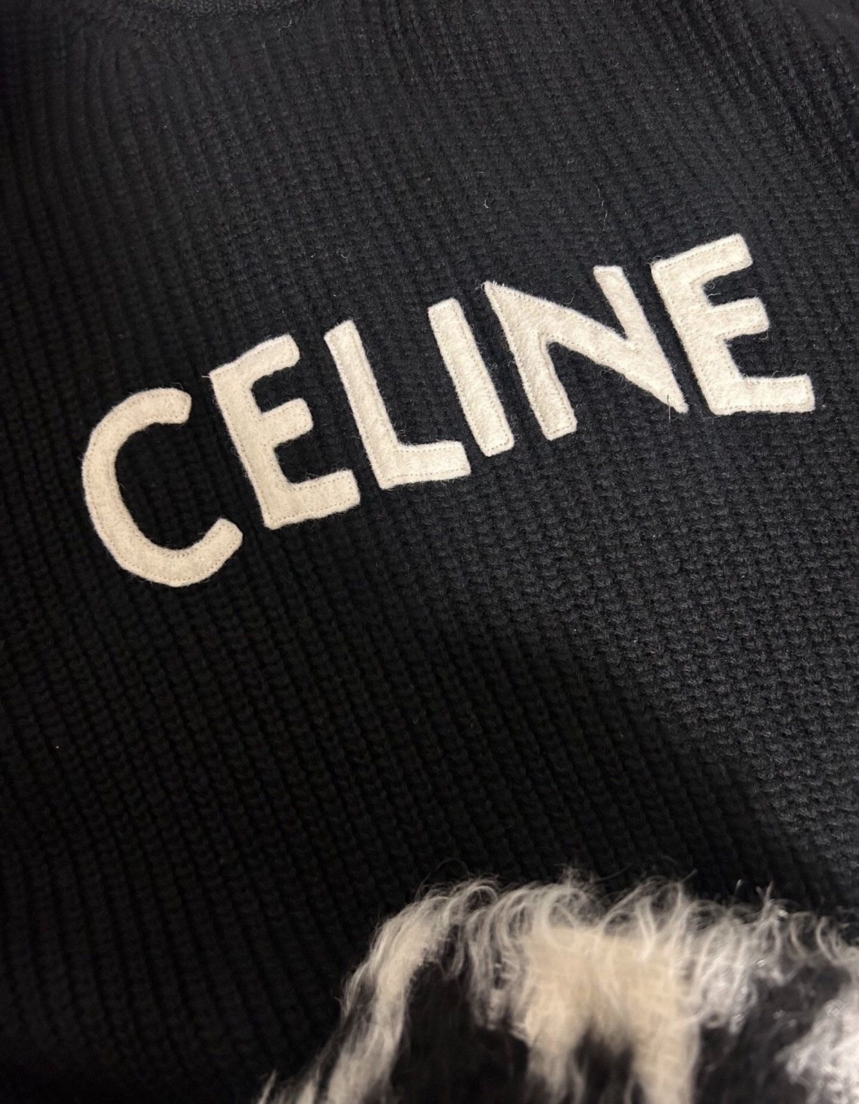 Celine Celine 21FW Explosive Chest Letter Logo Wool Sweater2412- Size US XL / EU 56 / 4 - 6 Thumbnail