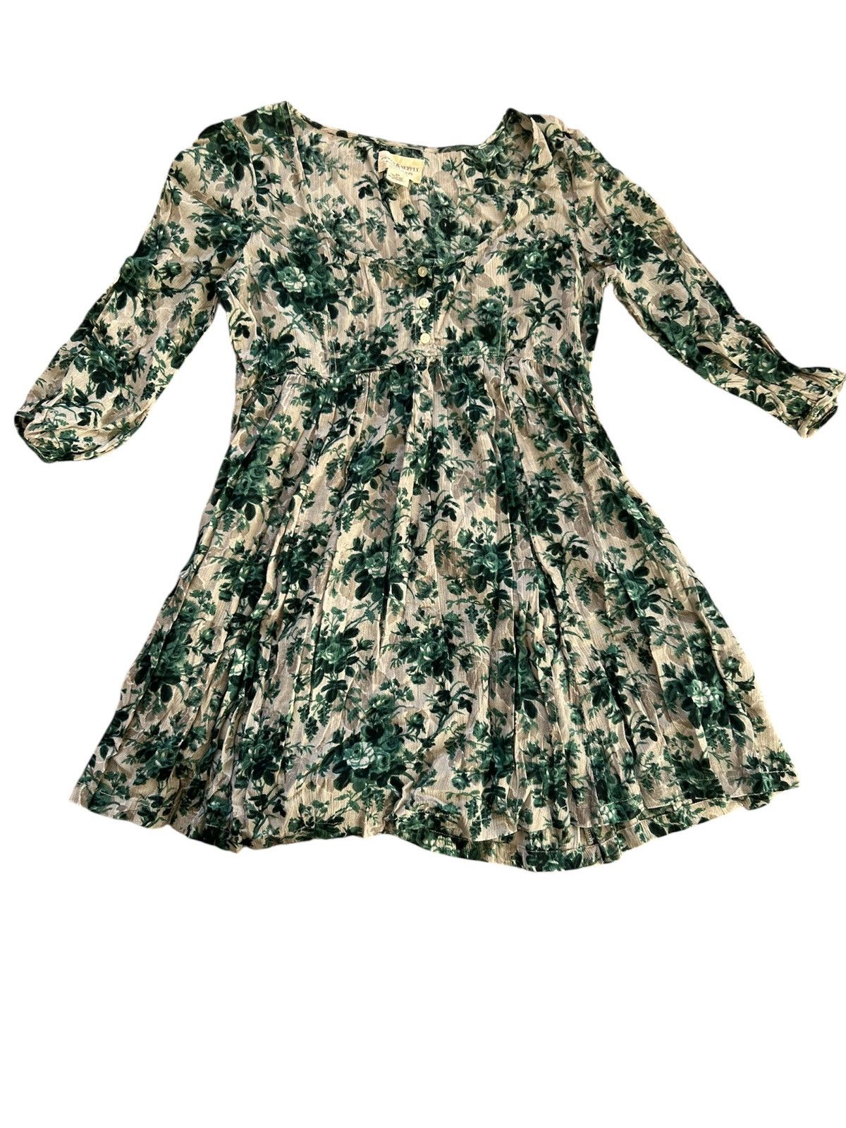 Denim & Supply Ralph Lauren Ralph Lauren Denim & Supply Green Floral Babydoll Dress | S Size S / US 4 / IT 40 - 1 Thumbnail
