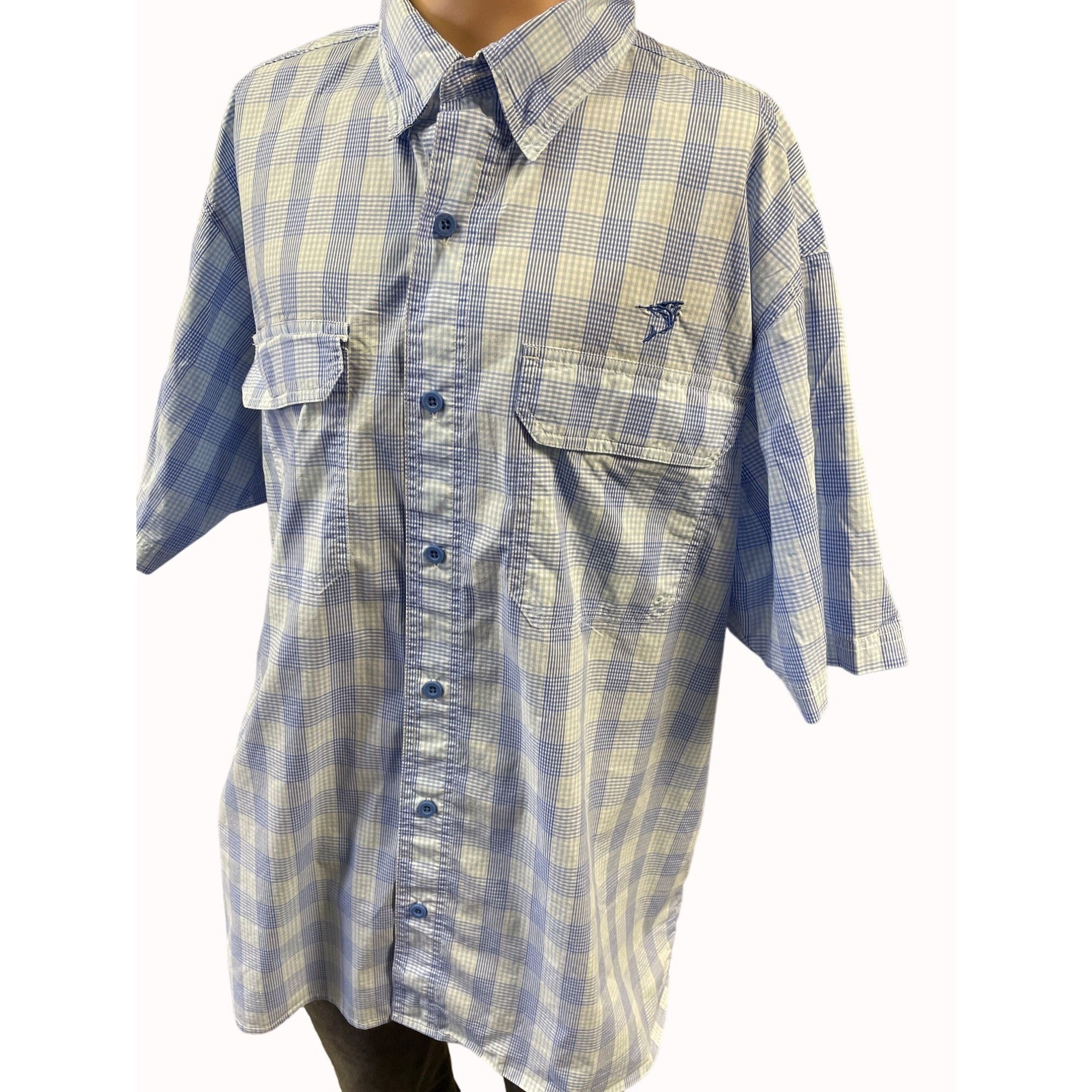 Other Bimini Bay Men's Blue Checkered Button Up/Short Sleeve Shirt Size US XL / EU 56 / 4 - 2 Thumbnail