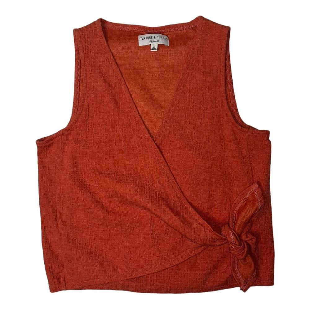 Madewell Madewell l Wrap Tie Sleeveless Tank Top Sweet Dahlia XS Size XS / US 0-2 / IT 36-38 - 2 Thumbnail