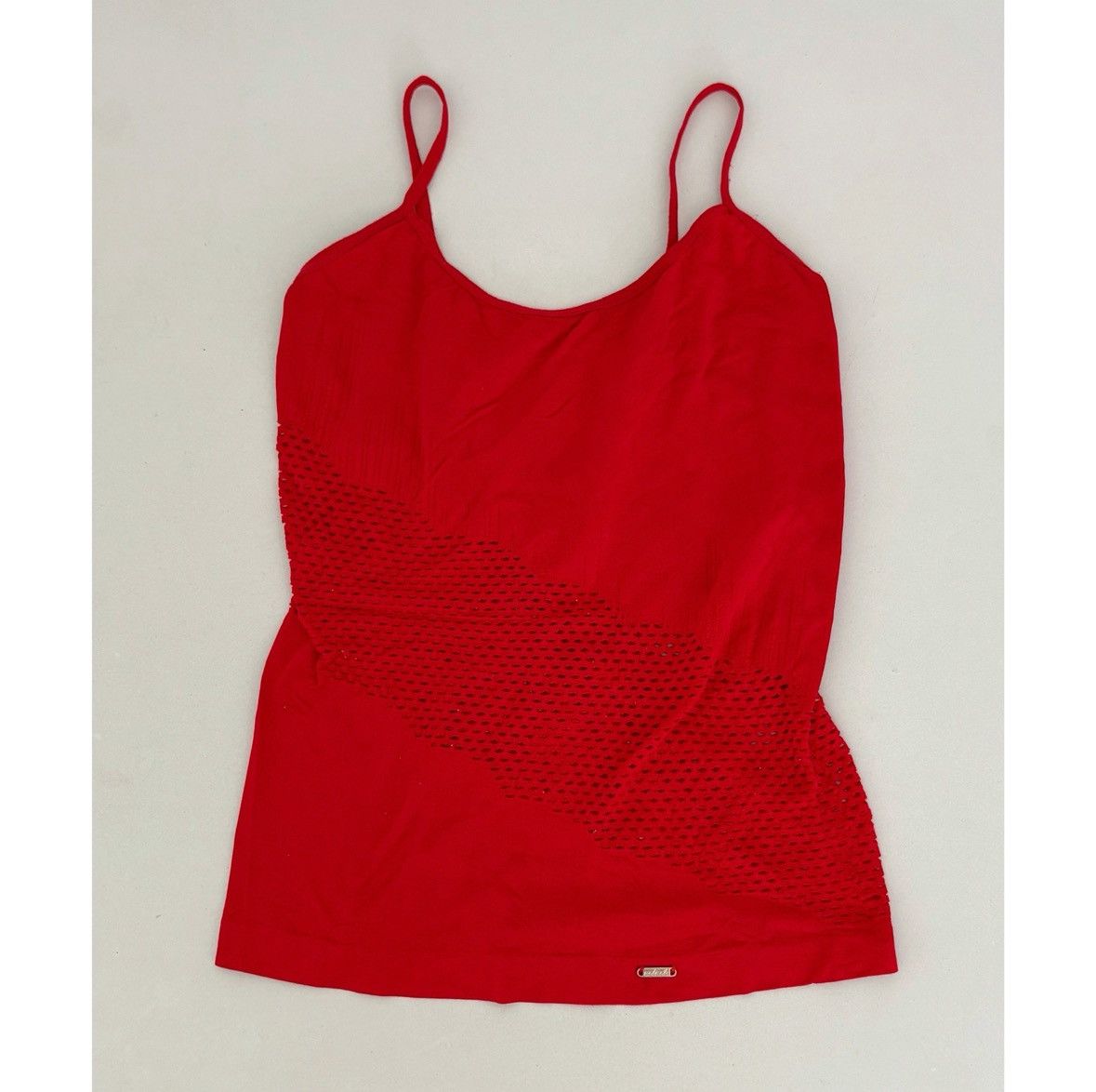 Velvet Red Hollow-Out Mesh Cami Camisole Tank Top Shirt Size S ❤️ Size S / US 4 / IT 40 - 1 Thumbnail