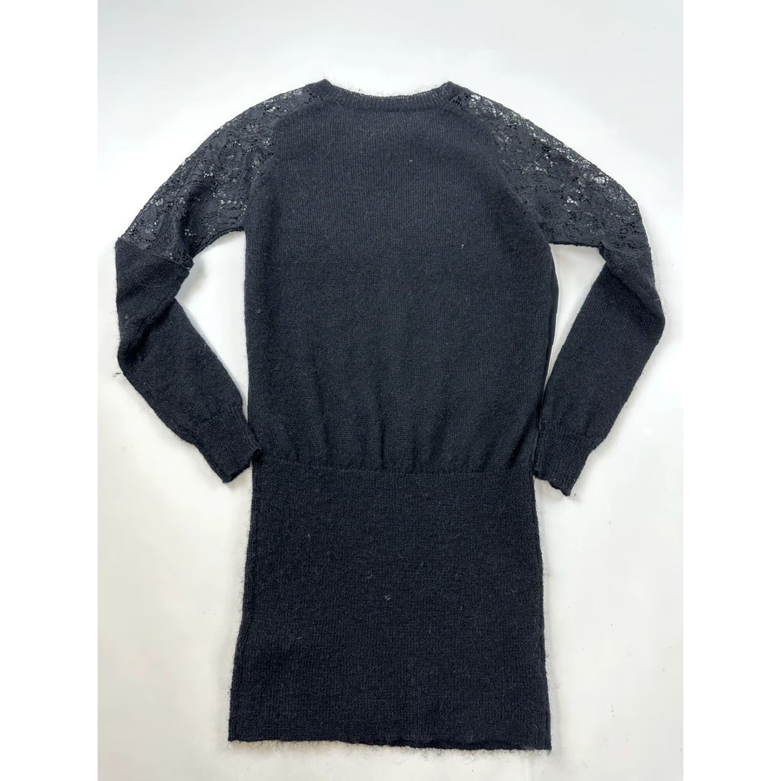 Allsaints Allsaints Taya Sweater Dress Women’s 0 Black Lace Mohair Wool Silk Size XS / US 0-2 / IT 36-38 - 2 Thumbnail