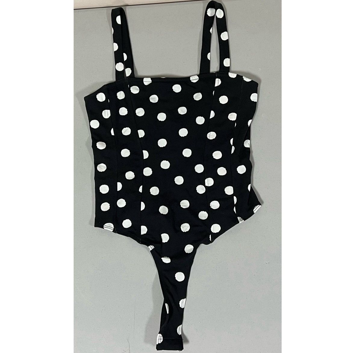 Vintage Black White Polka Dot Top Shirt Blouse Bodysuit Size M 🤍🖤 Size M / US 6-8 / IT 42-44 - 2 Thumbnail