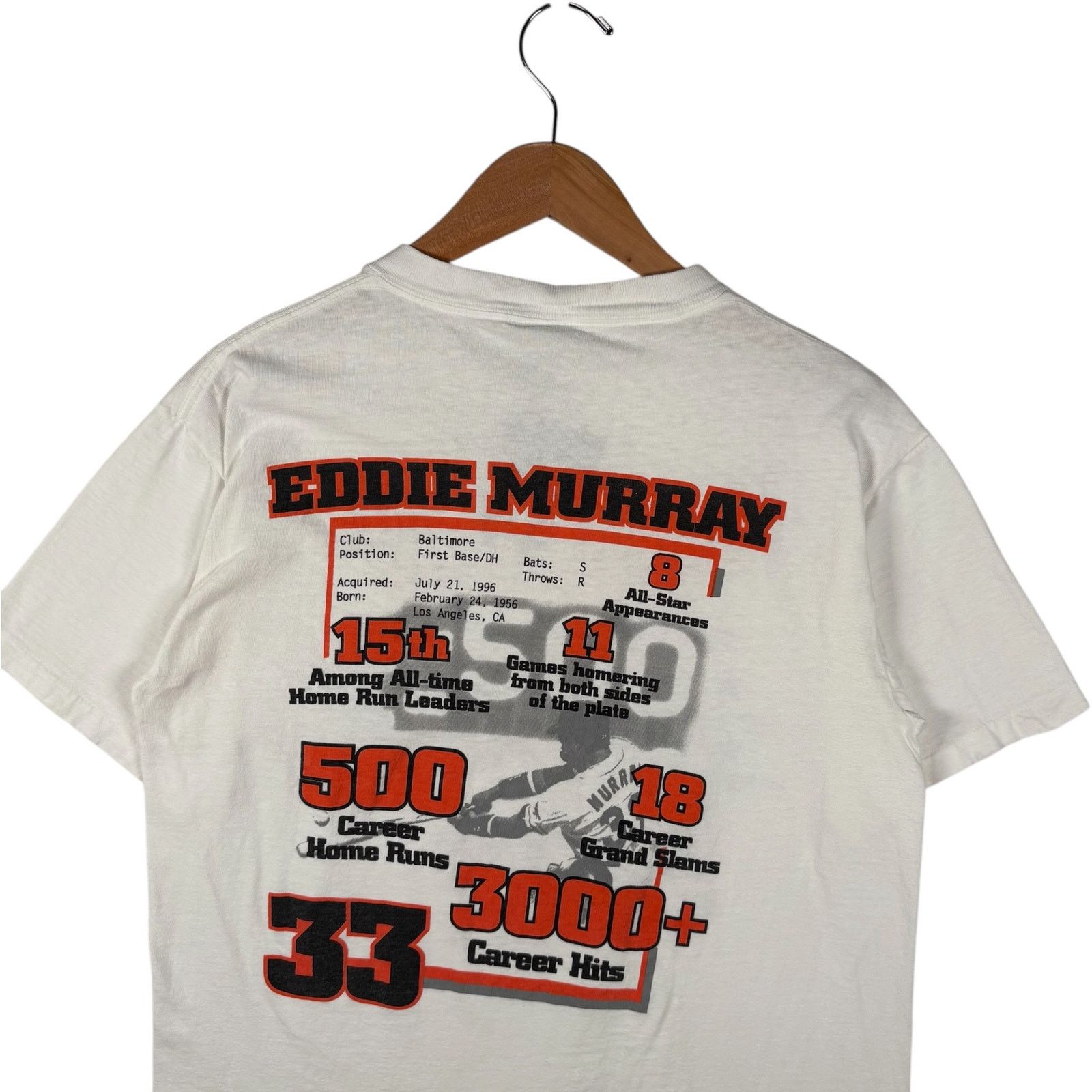 Vintage VTG Eddie Murray #33 "500 Home Runs" MLB Player Tee 90s M Size US M / EU 48-50 / 2 - 6 Thumbnail