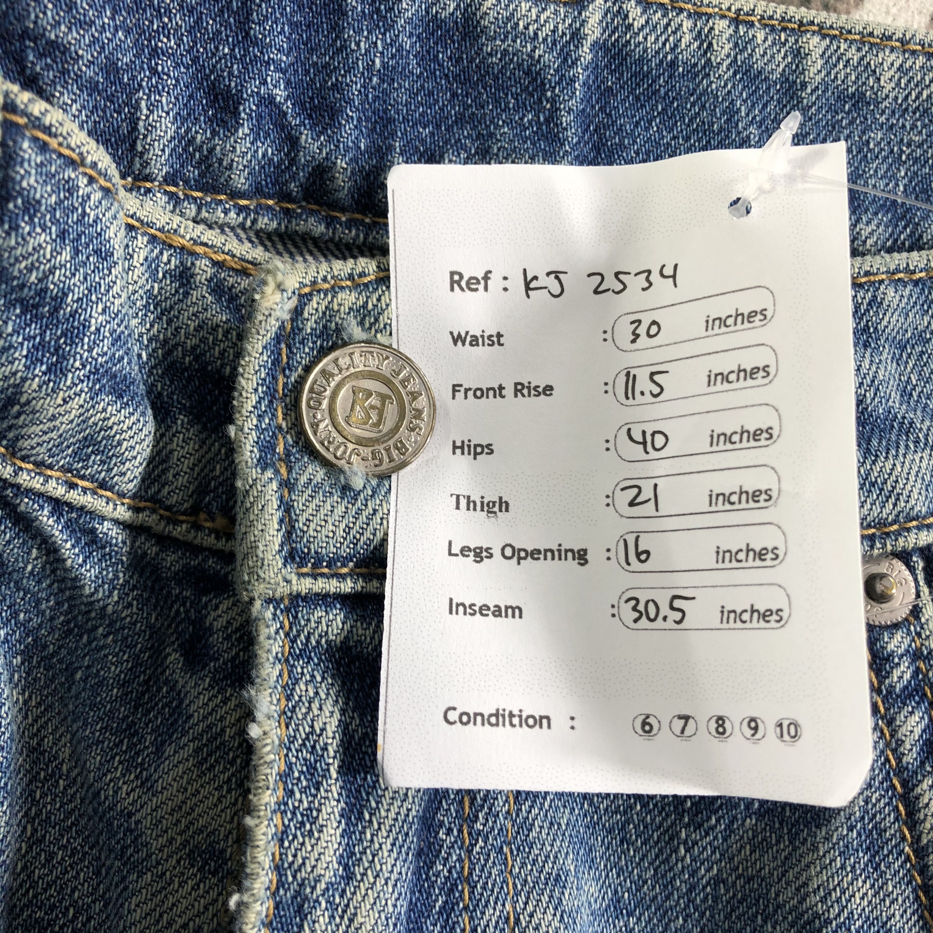Big John Vintage Big John Jeans Rusty Blue Denim KJ2534 Size US 30 / EU 46 - 12 Thumbnail