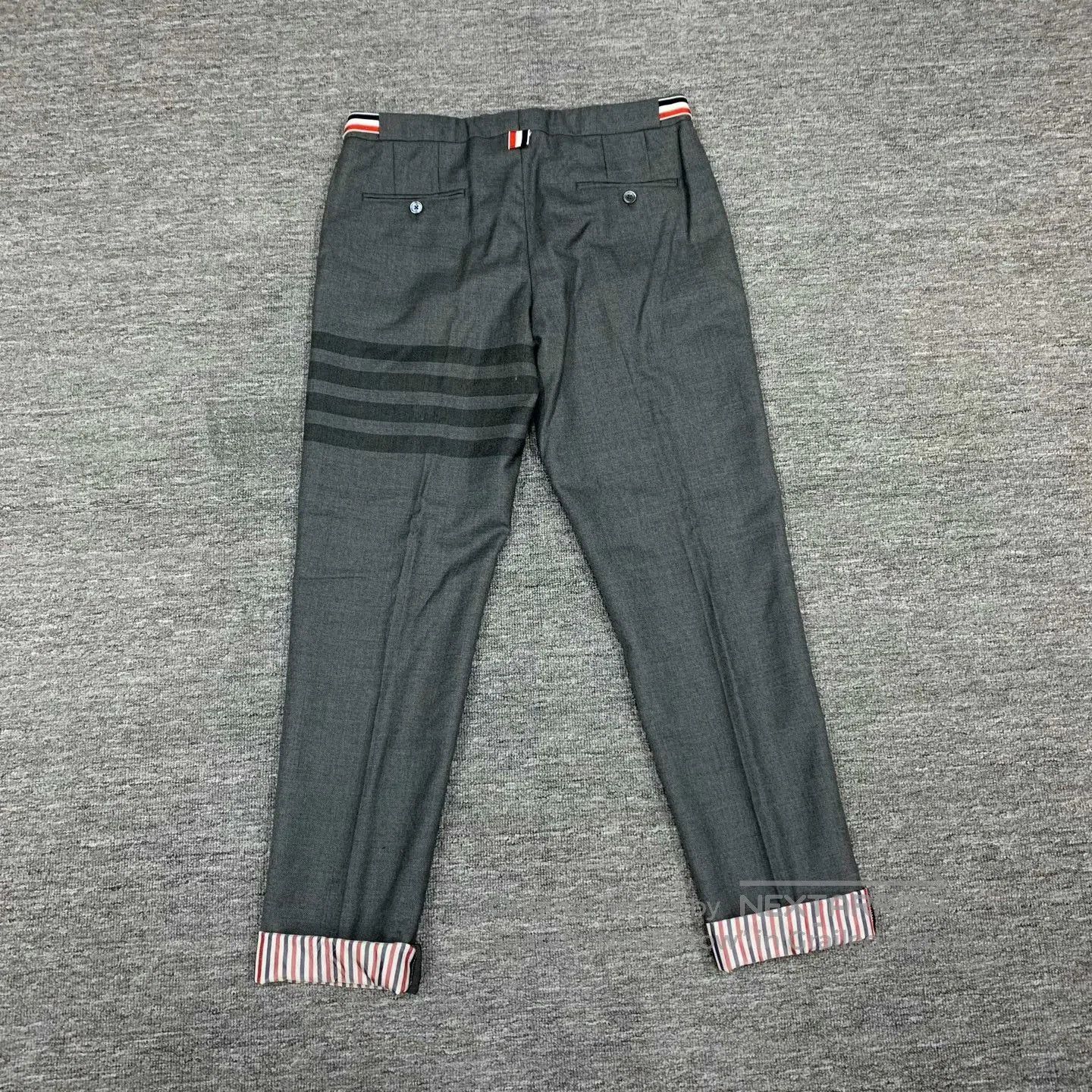 Thom Browne gray striped wool lounge pants from thom browne. Size US 30 / EU 46 - 8 Thumbnail