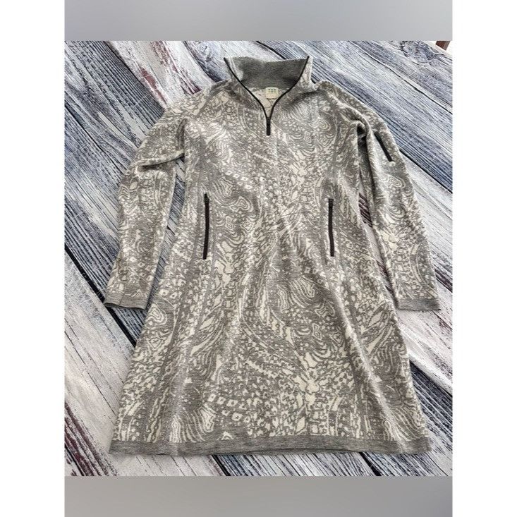 Other Title Nine Gray Merino Wool Knit Sweater Dress Size M / US 6-8 / IT 42-44 - 2 Thumbnail