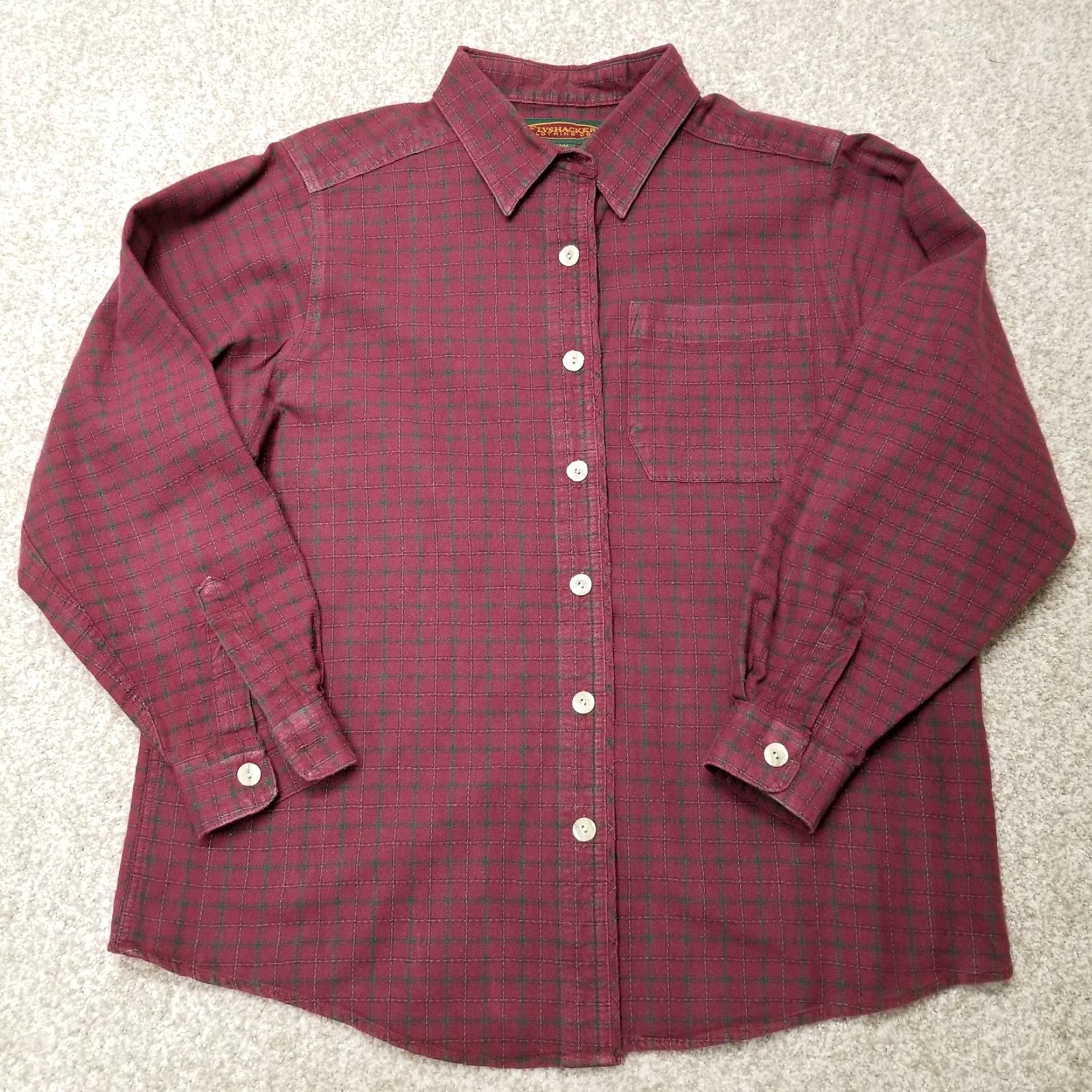 Vintage VINTAGE Flyshackers Clothing Co. Shirt Womens Large Burgundy Plaid Button Long Sleeve Size L / US 10 / IT 46 - 2 Thumbnail