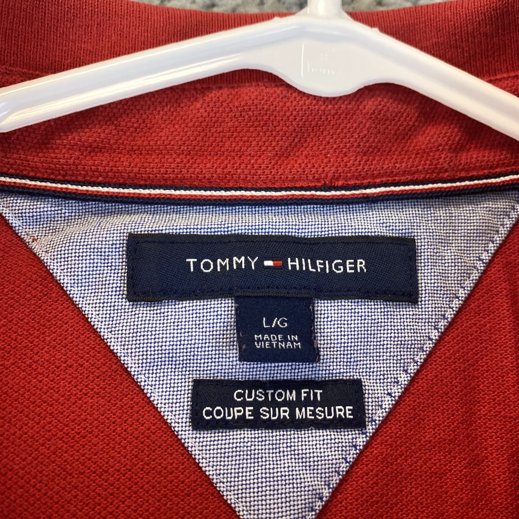 Tommy Hilfiger VINTAGE Tommy Hilfiger Polo Shirt Men L Long Sleeve Blue & White Striped Golf Tennis Cycling Size US L / EU 52-54 / 3 - 4 Thumbnail