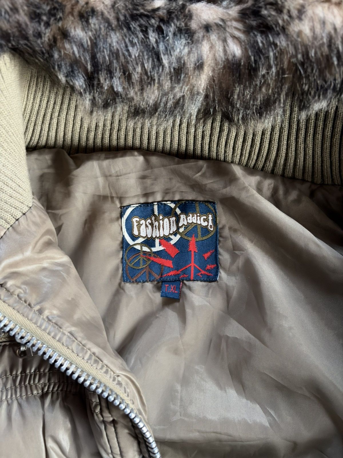 Japanese Brand 00s Fashion Addict N2B Style Faux Fur Hooded Bomber Jacket L Size M / US 6-8 / IT 42-44 - 10 Thumbnail