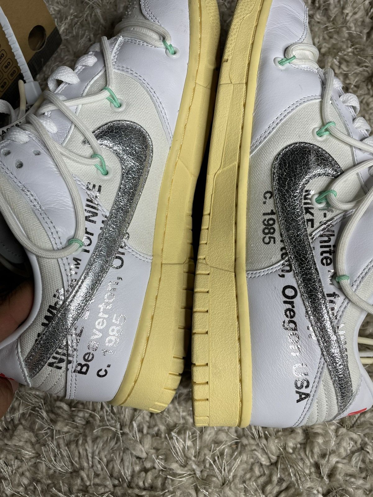 Nike × Off-White Off White Dunk Low Lot 1 of 50 Size US 9.5 / EU 42-43 - 7 Thumbnail
