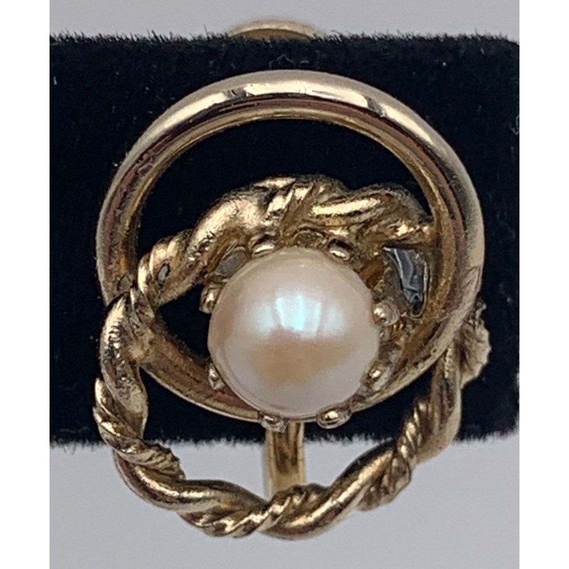Other Earrings Gold Hoops Pearl Screw Back Vintage READ Size ONE SIZE - 10 Thumbnail