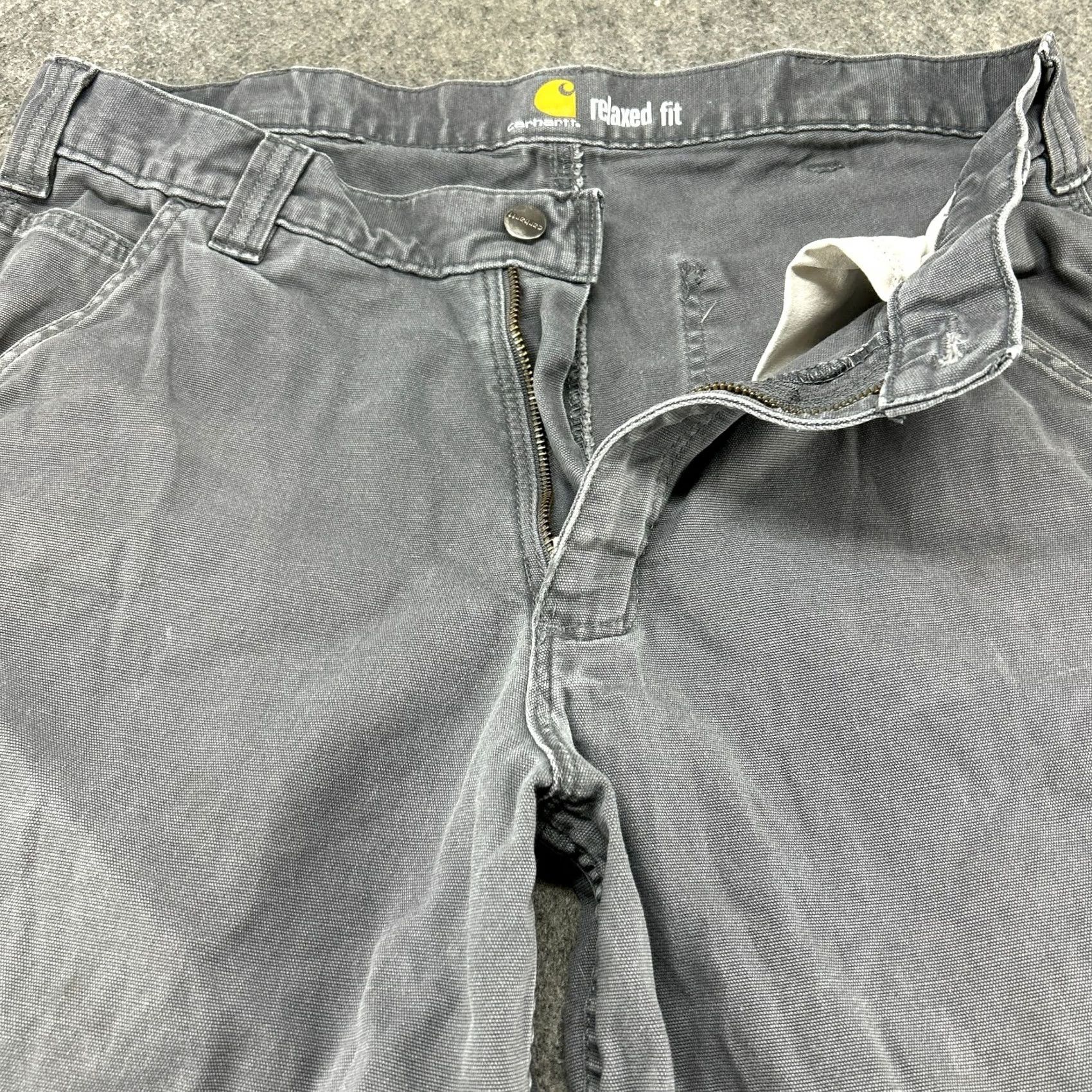 Carhartt Carhartt Pants Mens 34x30 Gray Carpenter Relaxed Canvas Workwear Straight 5-Pocket Clothing Men Regular Jeans Trousers Weather Outdoor Rugged Flex Size US 34 / EU 50 - 2 Thumbnail