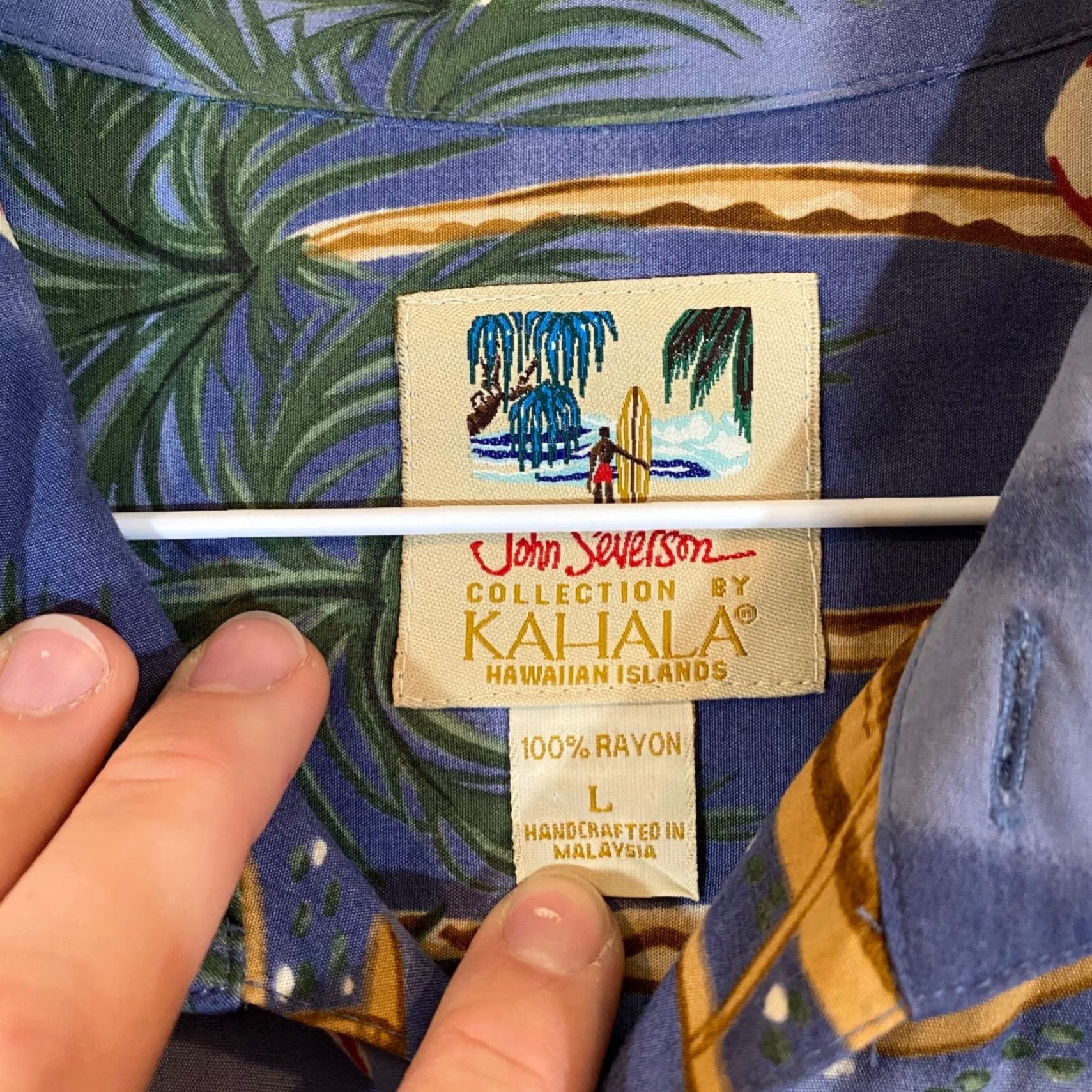 Vintage Vintage Kahala John Severson Hawaiian Shirt Men’s XL Rayon Palm Trees Short Sleeve Button Up Summer Casual Size US XL / EU 56 / 4 - 2 Thumbnail
