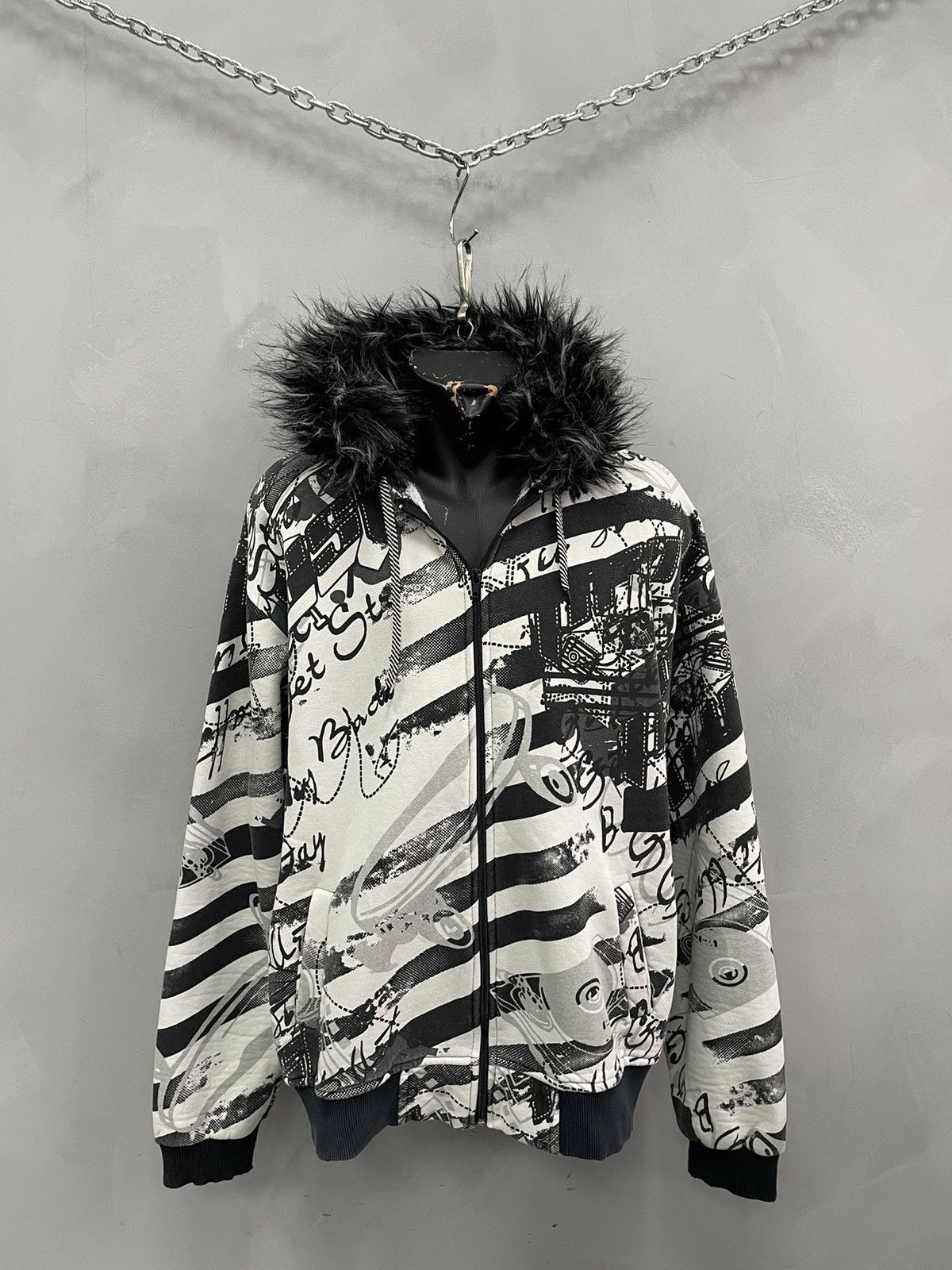 Ed Hardy Rare Fur Ed Hardy over print hoodie y2k if six was nine Size US L / EU 52-54 / 3 - 1 Thumbnail
