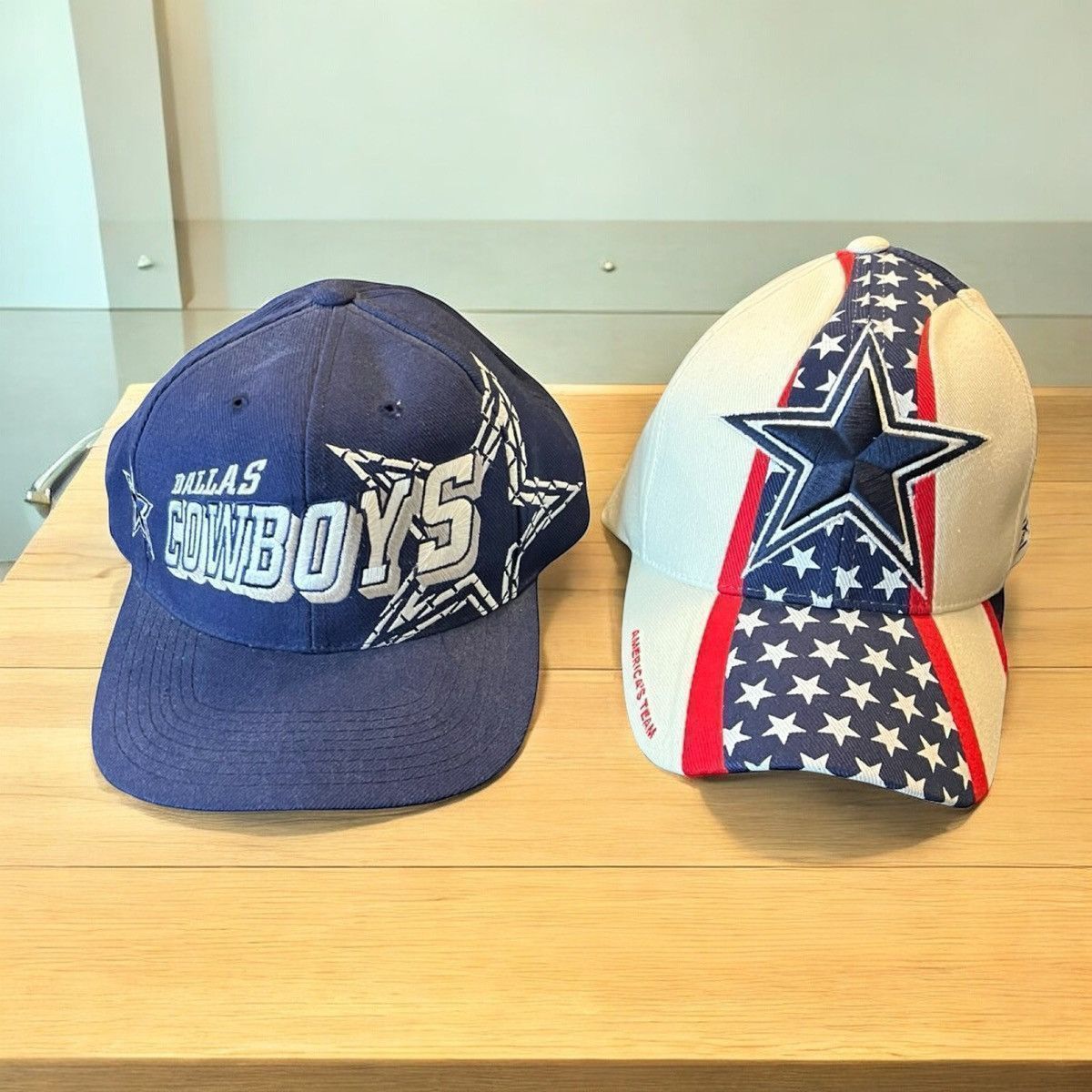 Vintage 2 90s Dallas Cowboys Snap Back Hapts Caps Reebok Pro Line Size ONE SIZE - 1 Thumbnail