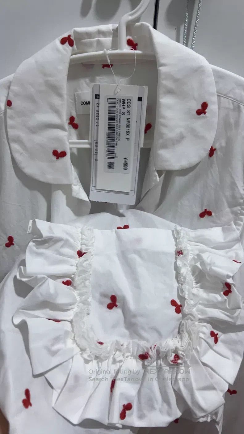 Comme des Garcons Comme Des Garcons White heart embroidery shirt Size S / US 4 / IT 40 - 2 Thumbnail
