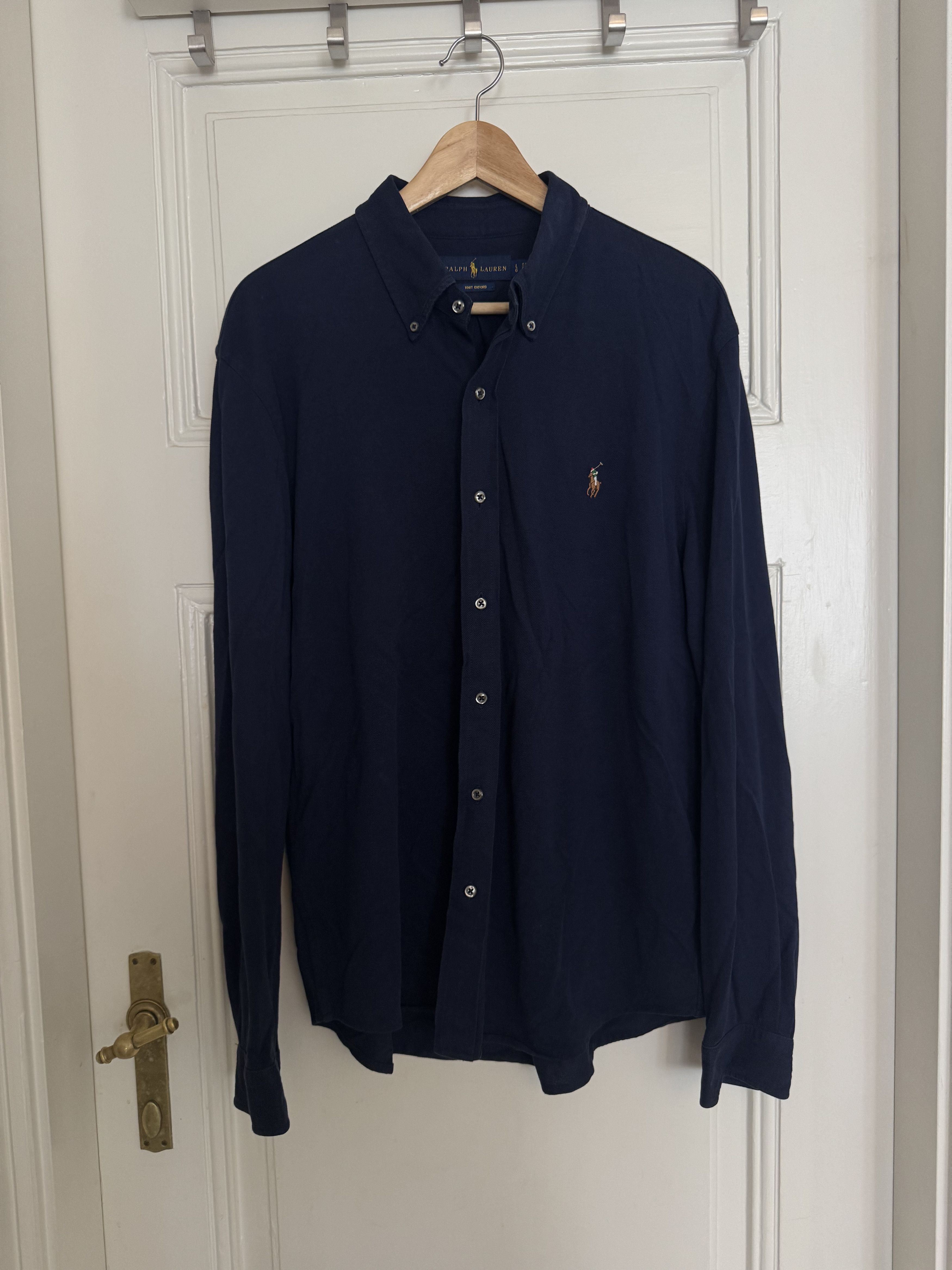 Ralph Lauren Knit Oxford Shirt Navy Size US XL / EU 56 / 4 - 1 Thumbnail