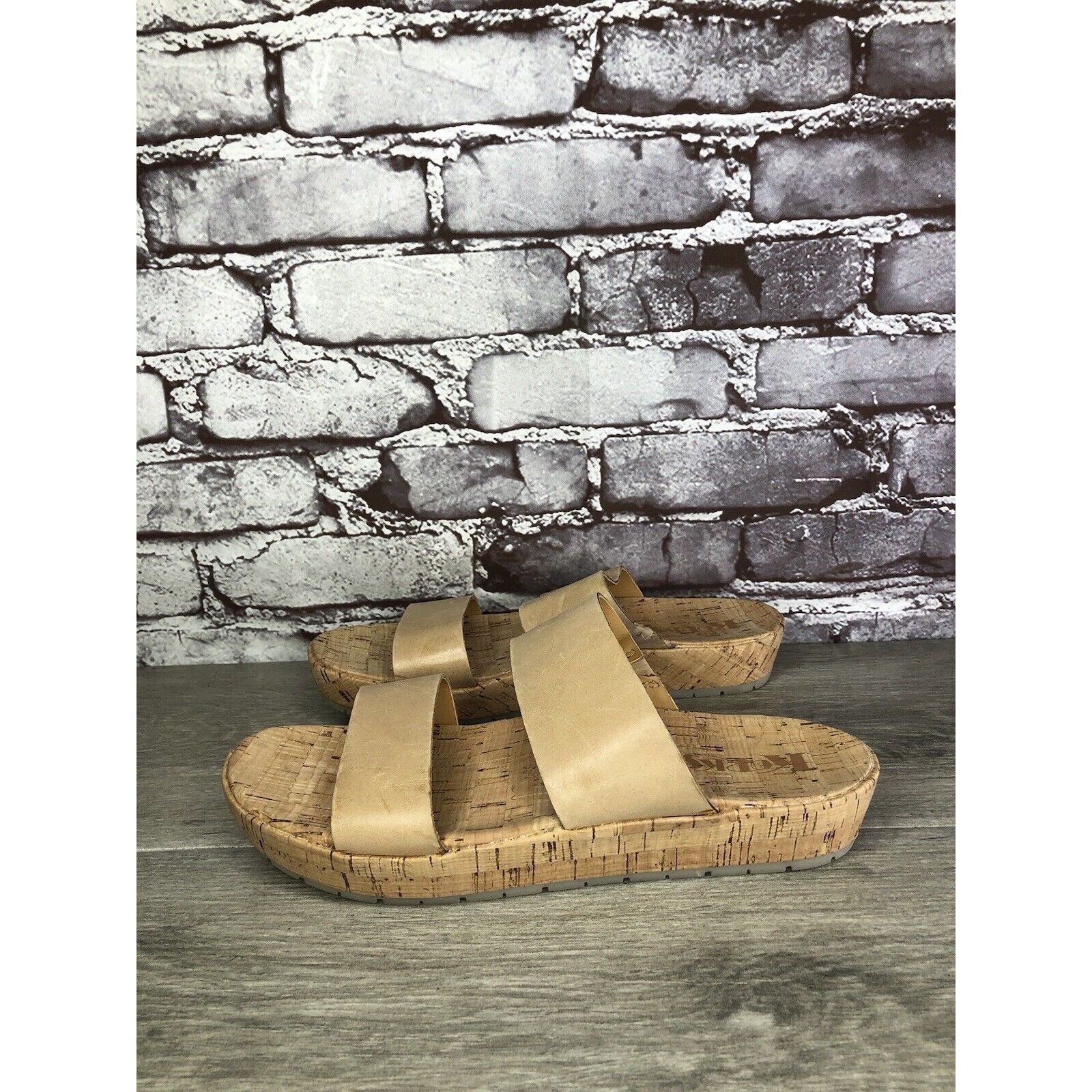 Other Korks Nude Leather Slip On Slides Cork Casual Wedge Shoes Wo Size US 9 / IT 39 - 12 Thumbnail