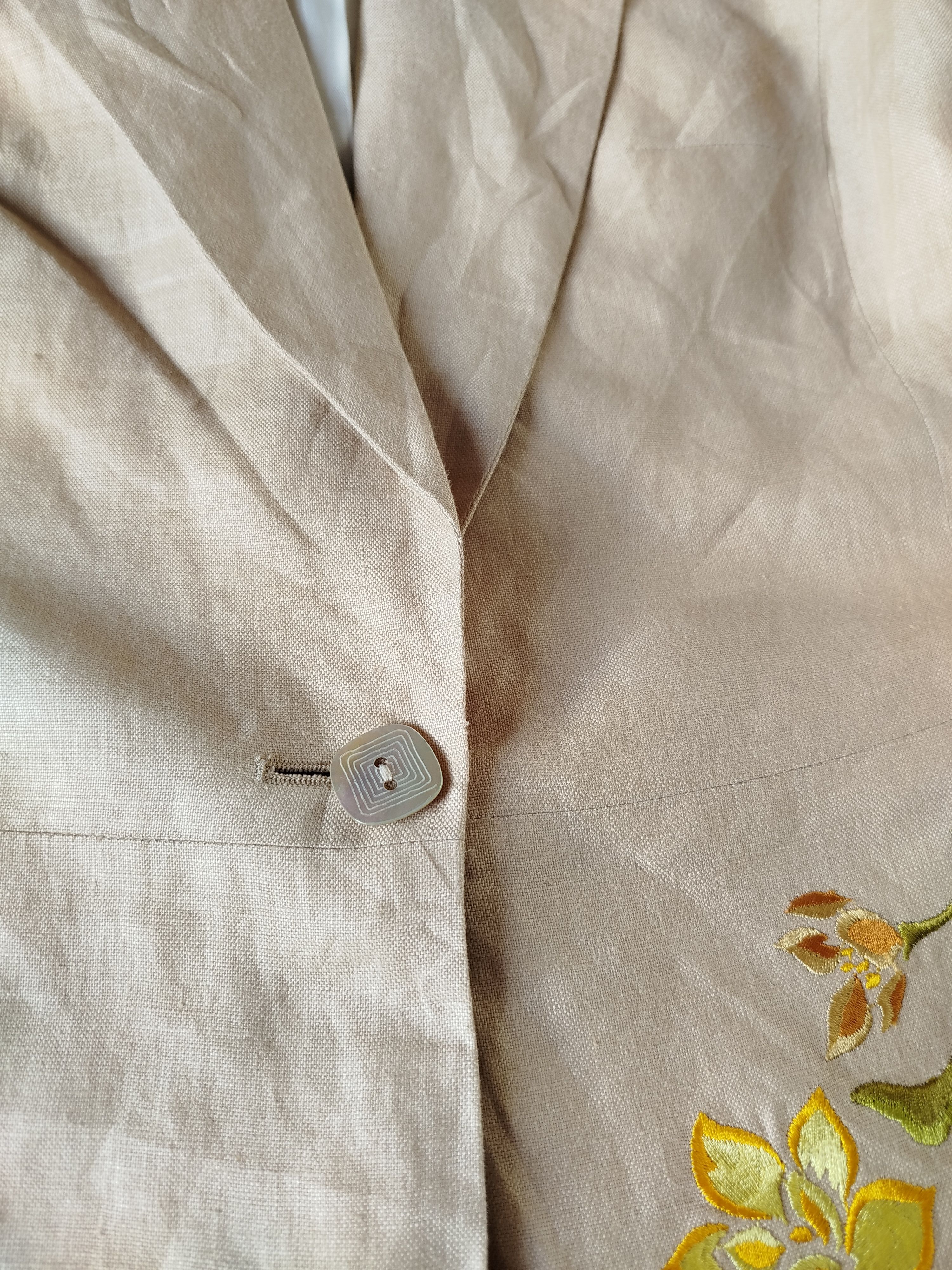 Kenzo KENZO JUNGLE Linen jacket with embroidered motifs Size 36 Size XS / US 0-2 / IT 36-38 - 3 Thumbnail